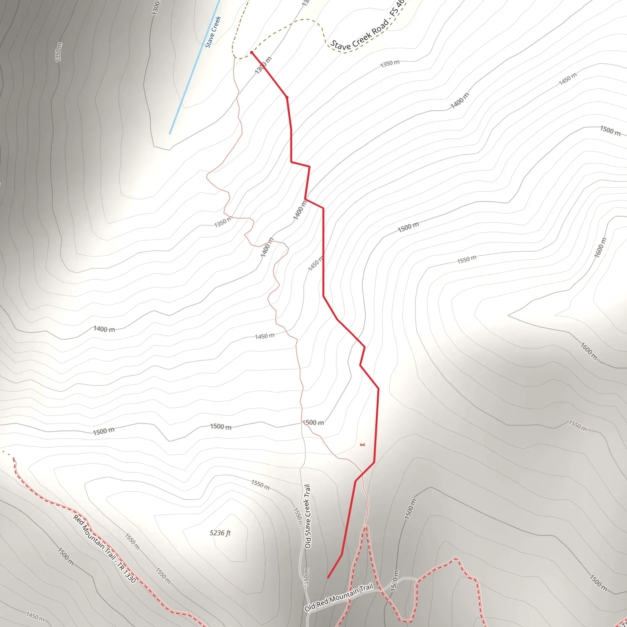 Stave Creek Trail mobile static map