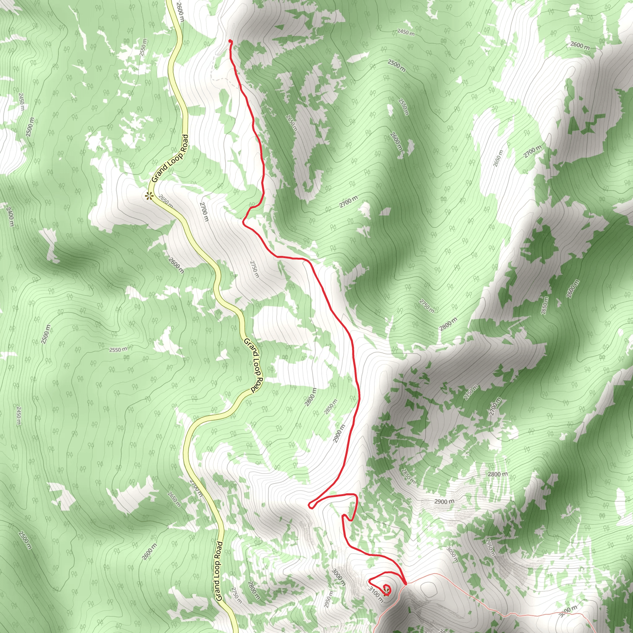 Mount Washburn mobile static map