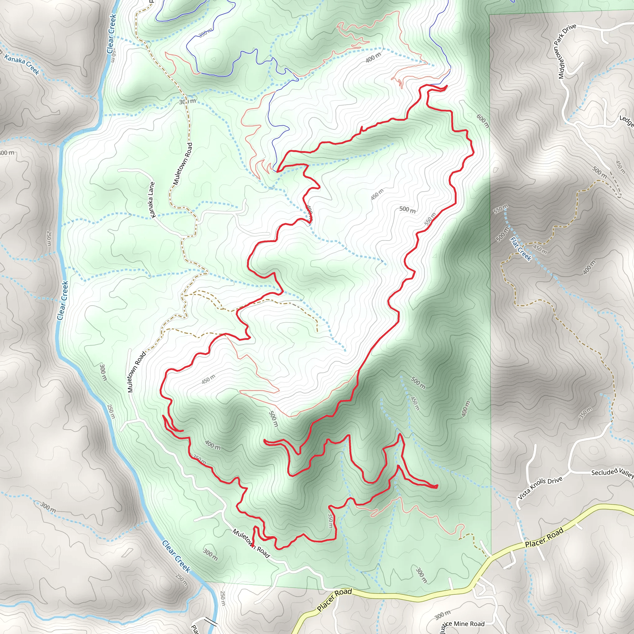 Princess Ditch Trail and Mule Ridge Loop mobile static map