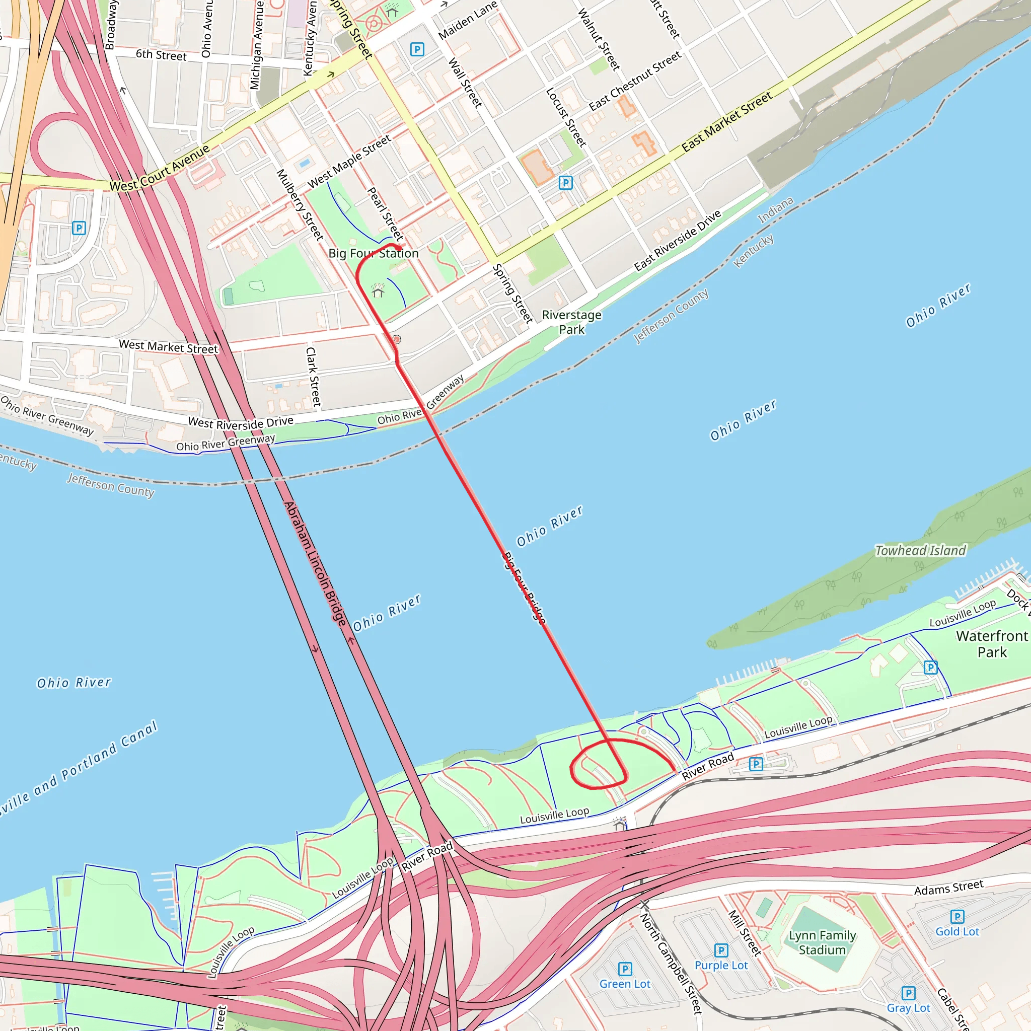 Big Four Bridge Ramp mobile static map