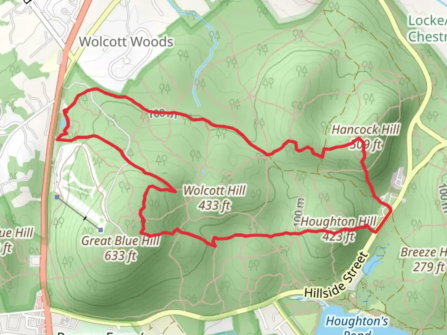 An image depicting the trail Hemenway Hill and Hancock Hill Loop via Skyline Trail and its surrounding area.