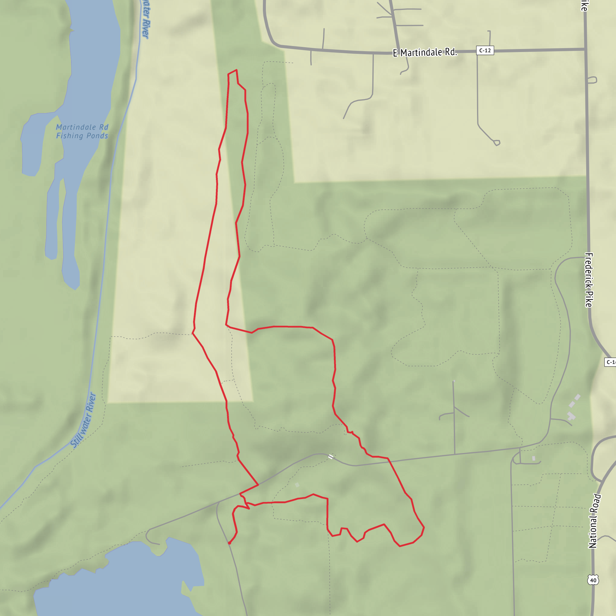 Patty Falls via White and Green Trail mobile static map