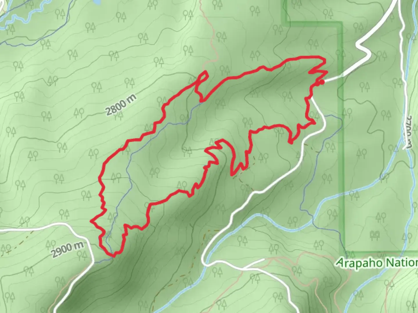 An image depicting the trail Broken Spade and Iko Loop and its surrounding area.