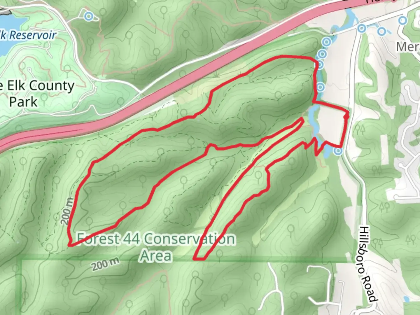 An image depicting the trail Dogwood Ridge Trail - Yellow Trail and its surrounding area.