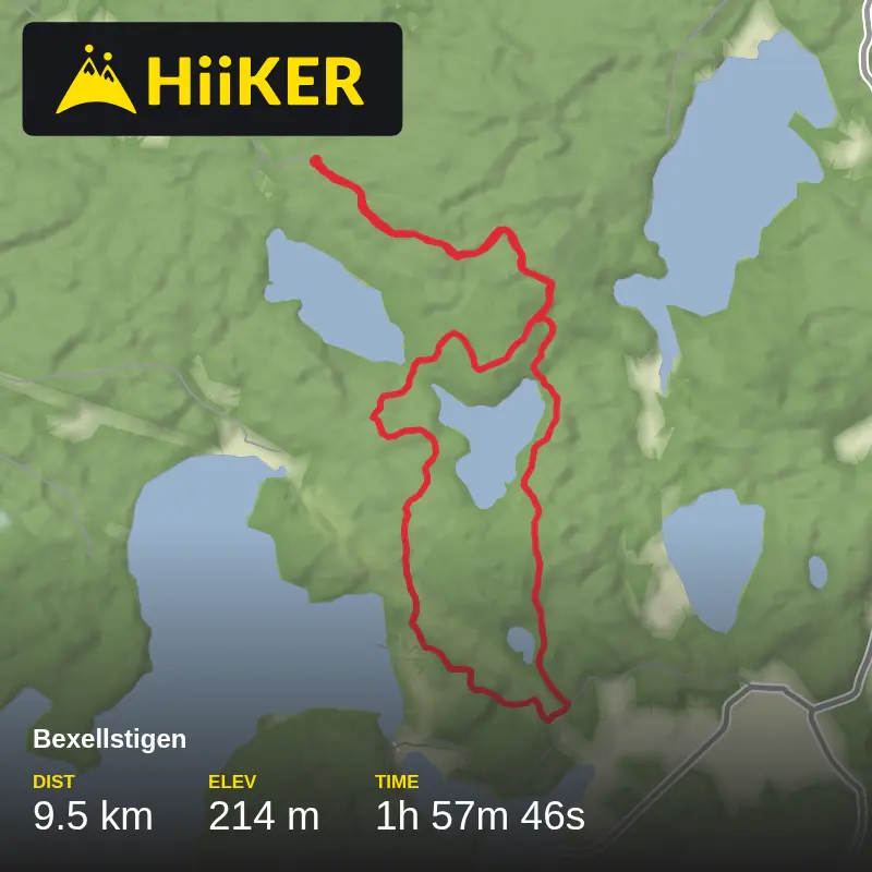 A map preview of the recording Bexellstigen.