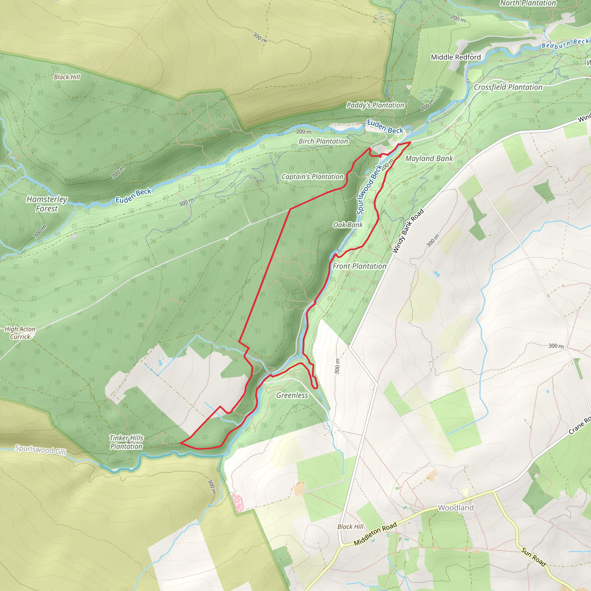 Blackling Hole, Old Bank and Strawberry Bank Loop mobile static map