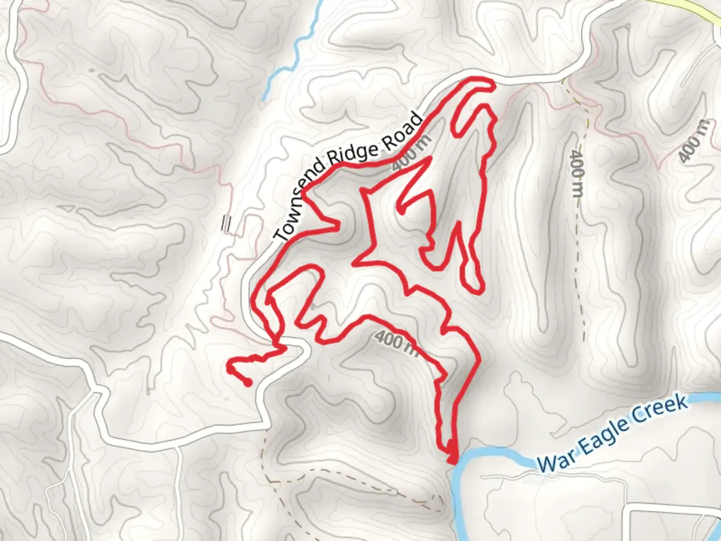 An image depicting the trail Hidden Diversity Multi Use Trail and War Eagle Valley Loop and its surrounding area.