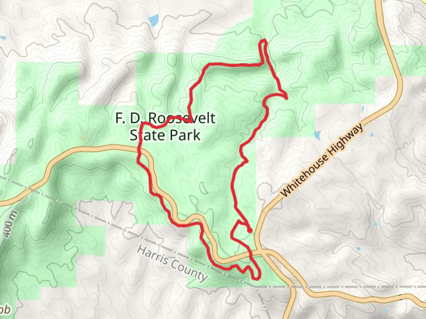 An image depicting the trail Pine Mountain Trail and White Candle Trail Loop and its surrounding area.