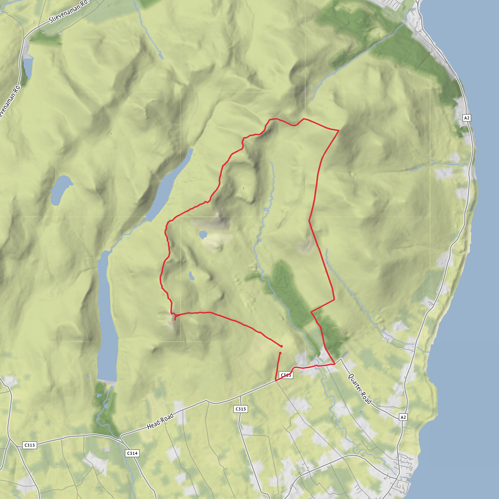 Mourne AONB mobile static map