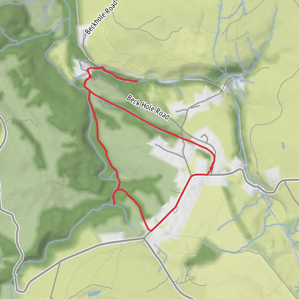 Goathland, Mallyan Spout Waterfall and Thomason Foss mobile static map