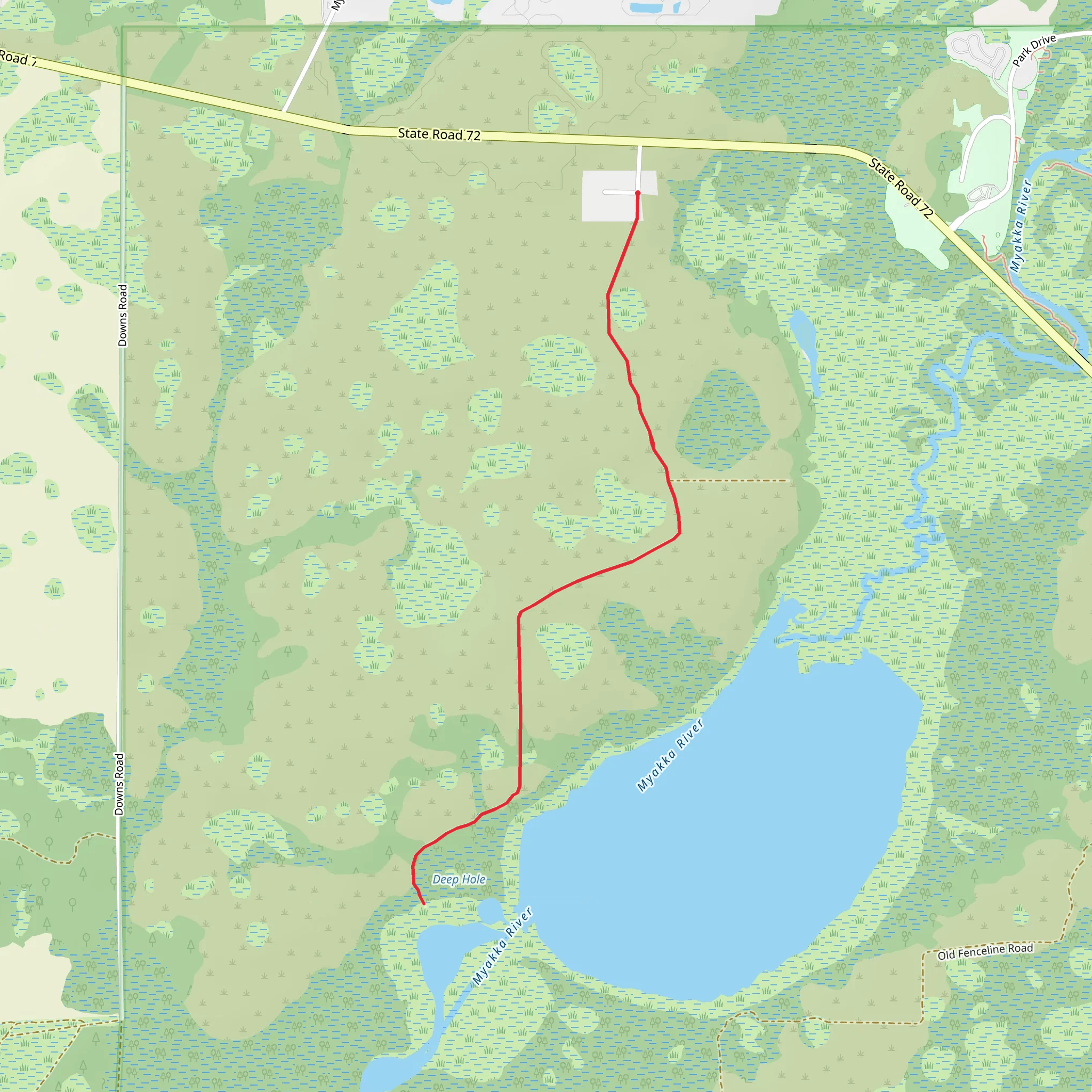 Myakka River from Lower Lake Court mobile static map