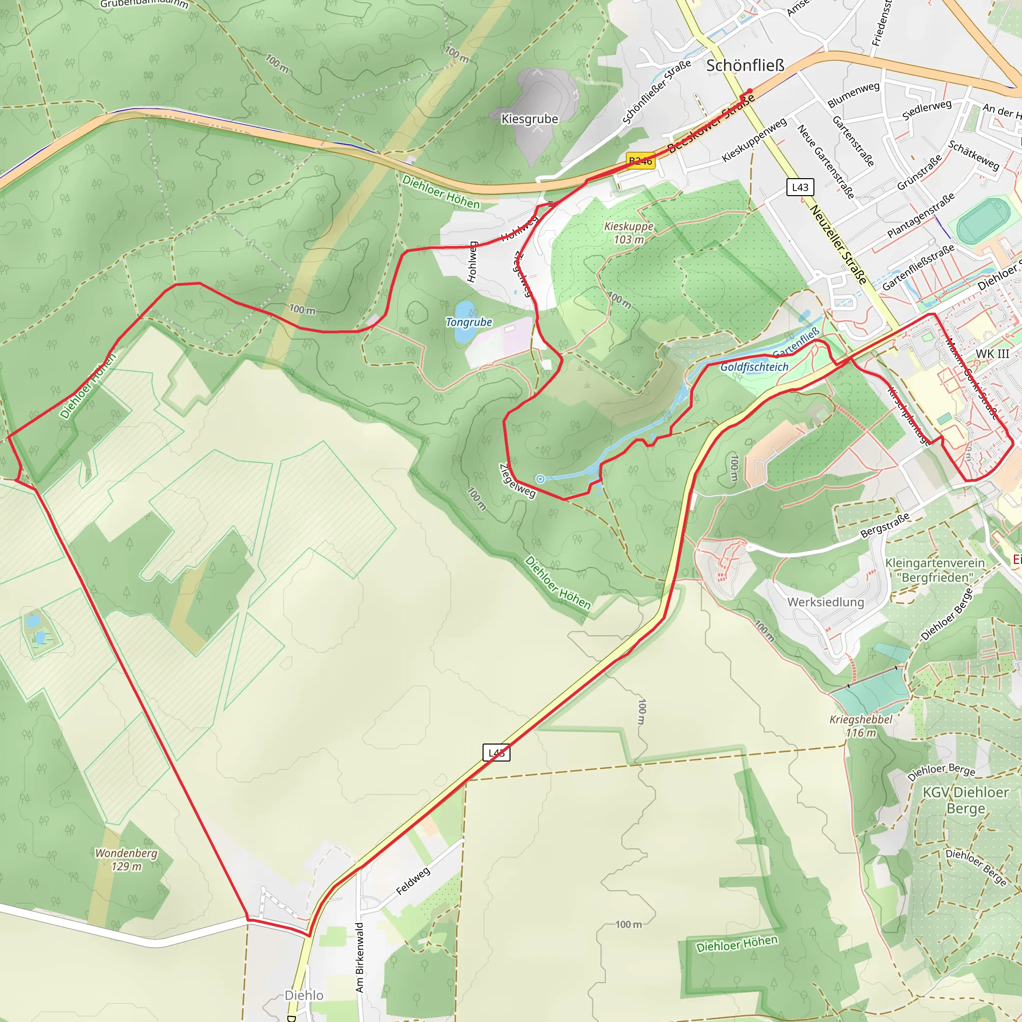 Goldfischteich and Wondenberg Loop mobile static map