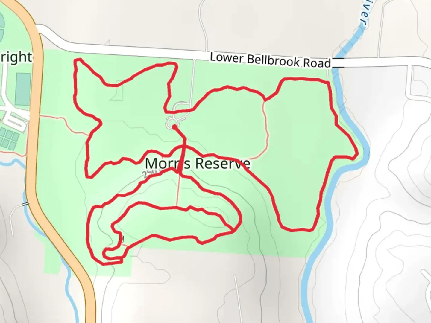 An image depicting the trail Lower Bellbrook Road Loop - South and its surrounding area.