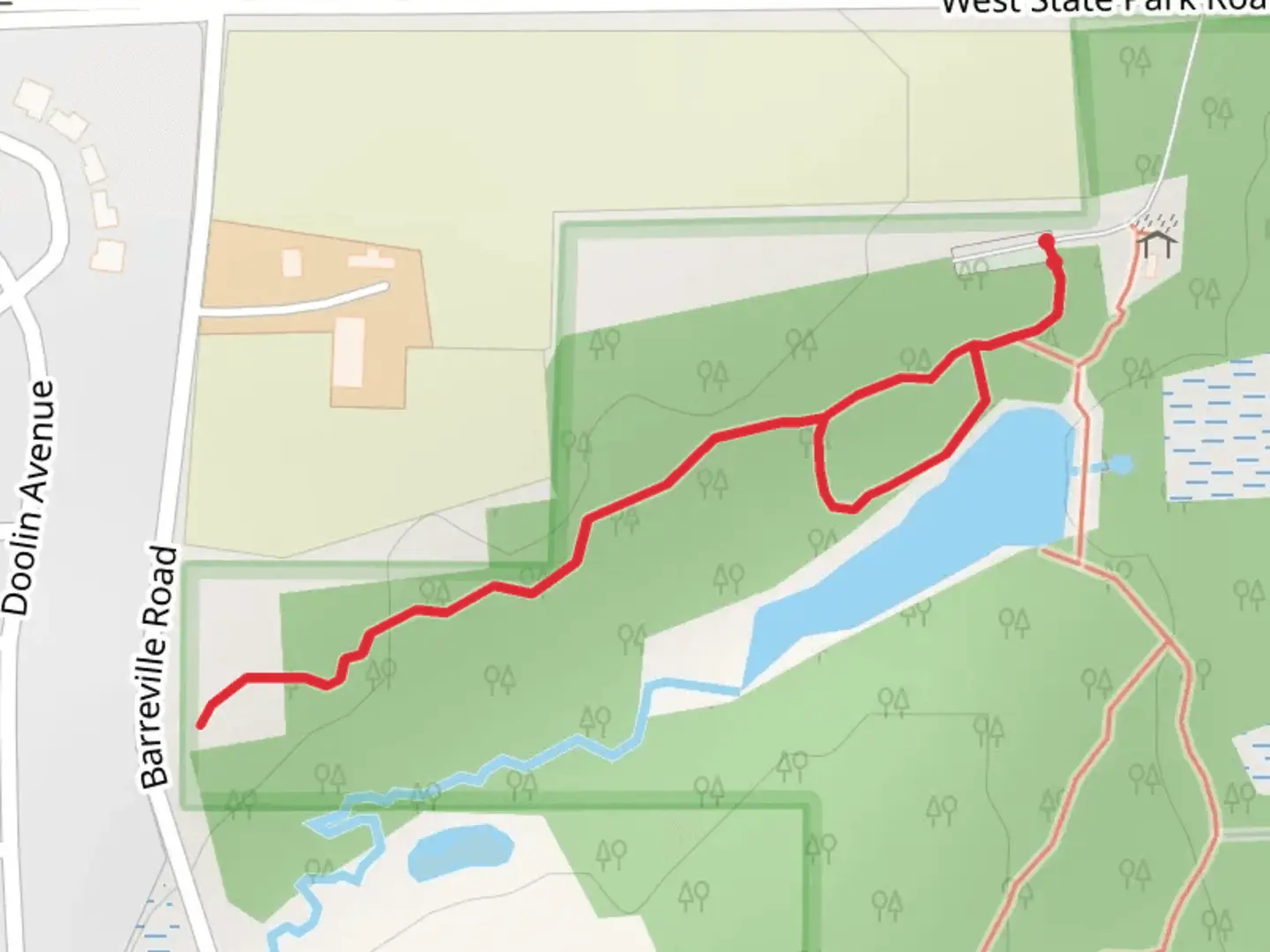 An image depicting the trail West State Park Road and its surrounding area.