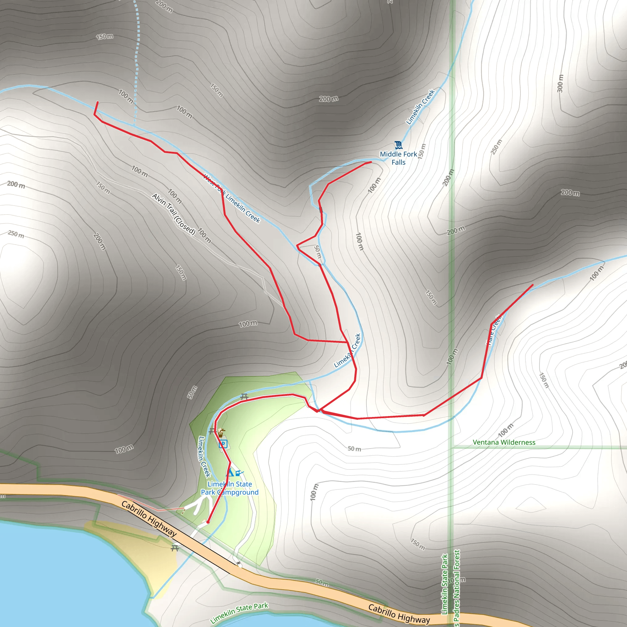 Limekiln Creek and Hare Creek mobile static map
