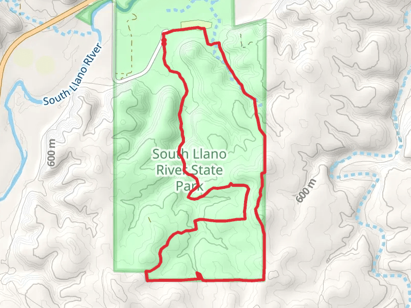 South Llano River State Park Loop via Mid canyon Trail and Fawn Trail