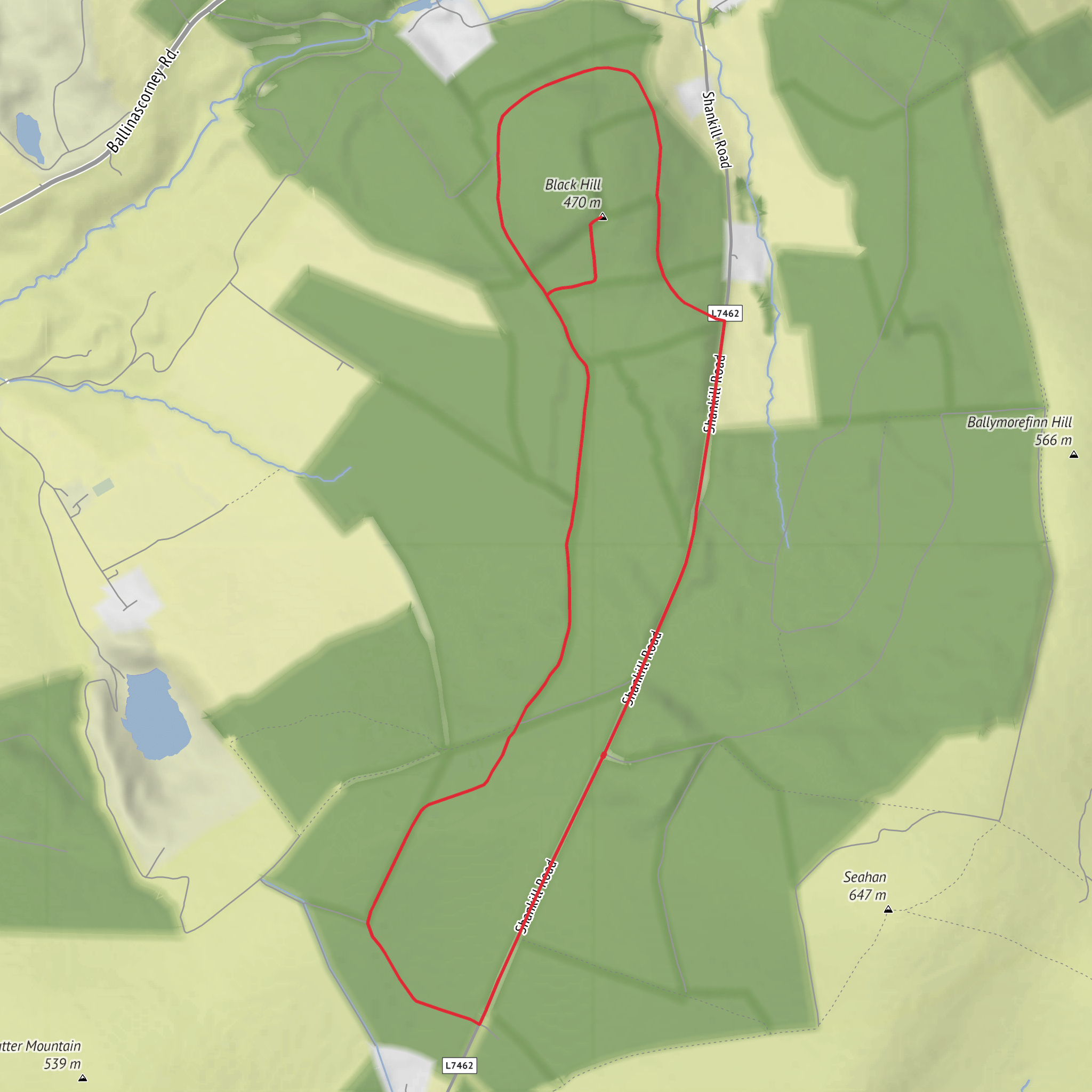 Black Hill Circular Walk mobile static map