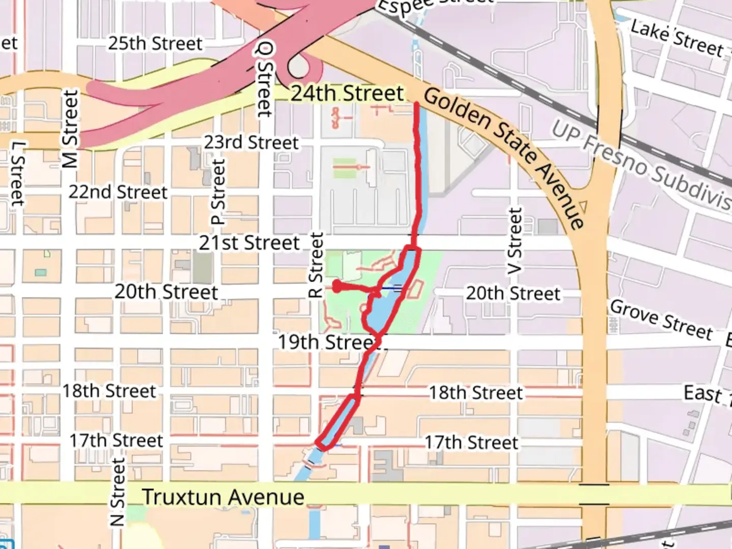 An image depicting the trail Central Park Loop and its surrounding area.