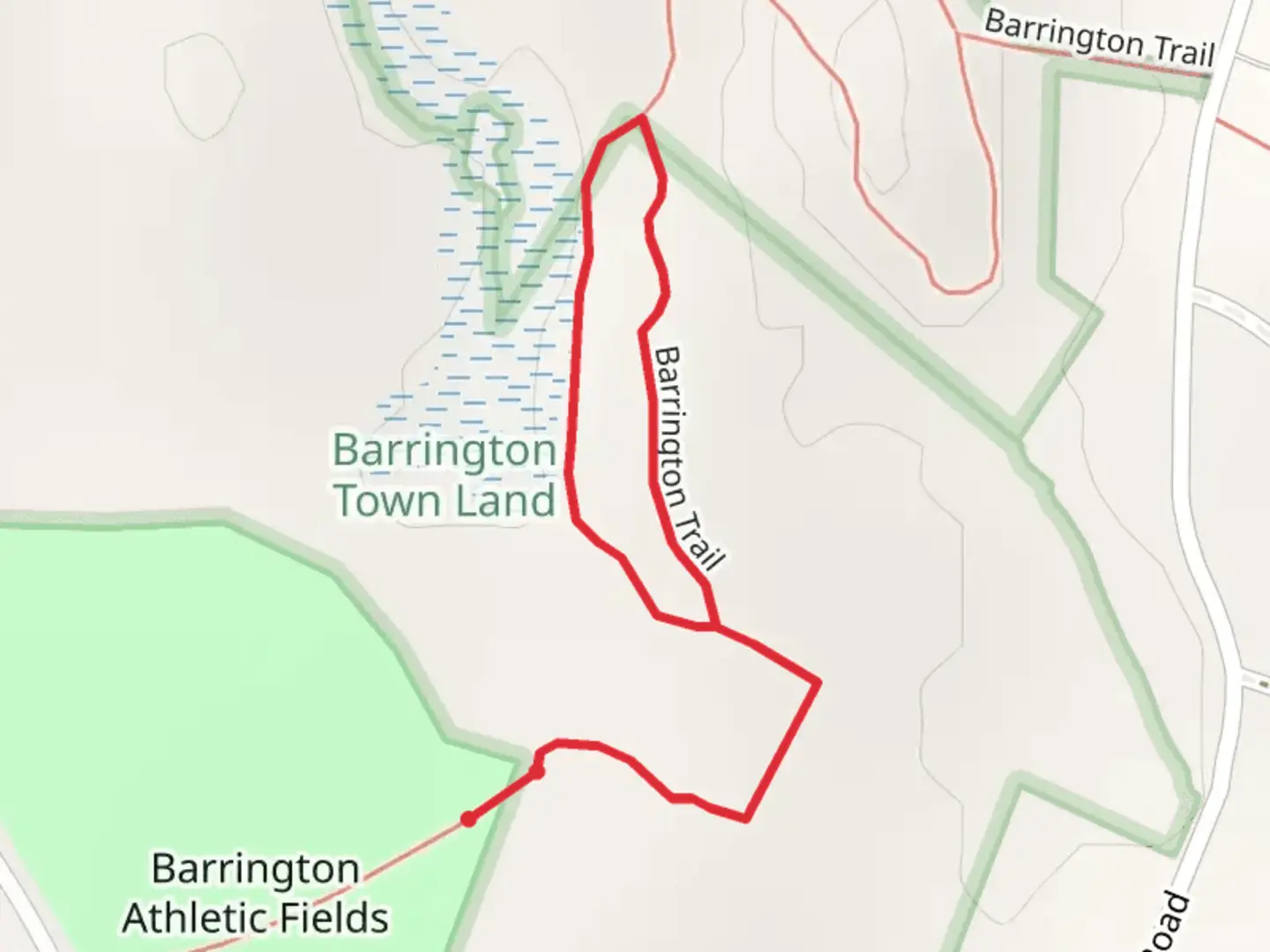 An image depicting the trail Barrington Trail Loop and its surrounding area.