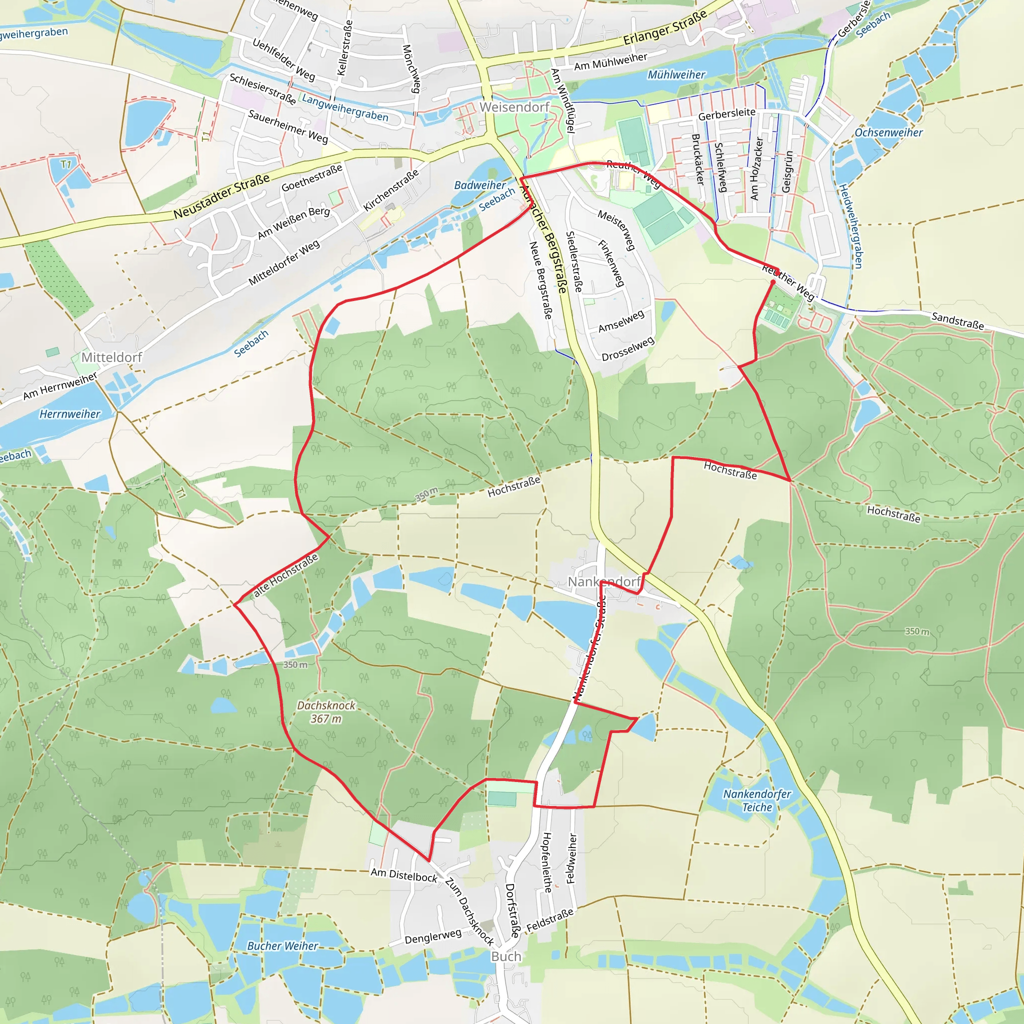 Weisendorfer Rundwanderweg 5 mobile static map