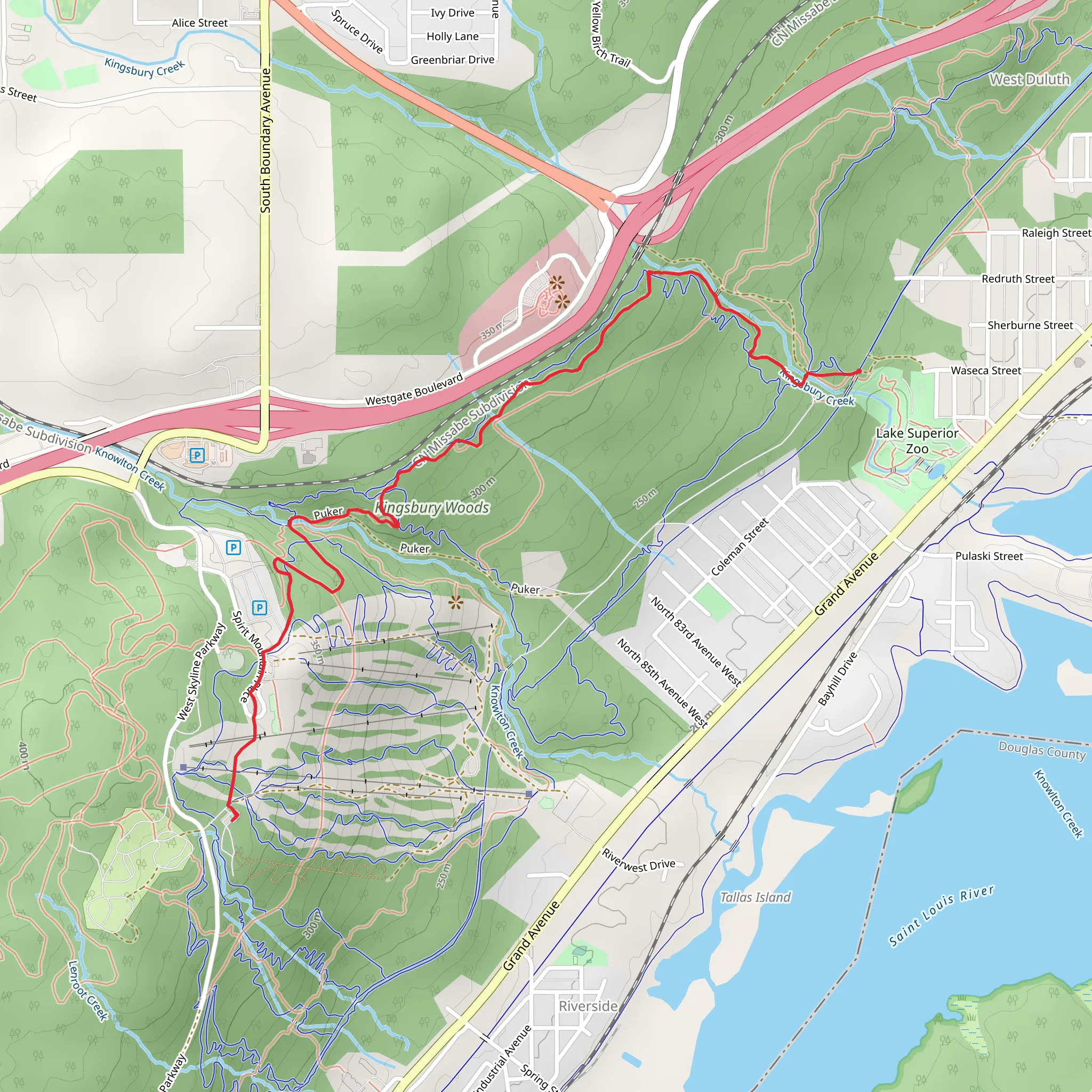 Portage and Superior Hiking Trail mobile static map