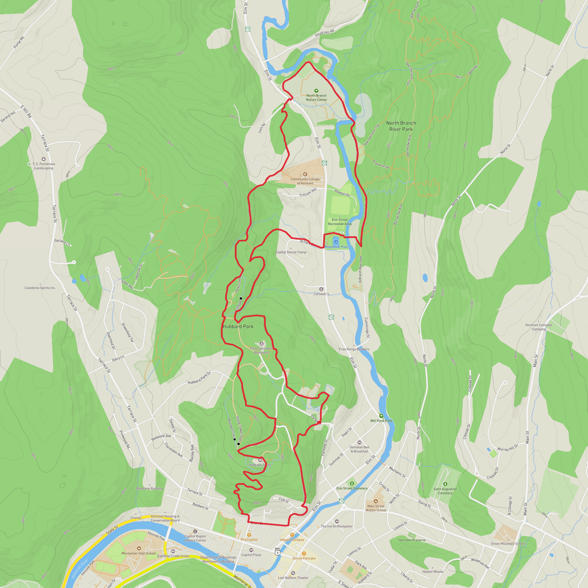 Hubbard Park Loop mobile static map