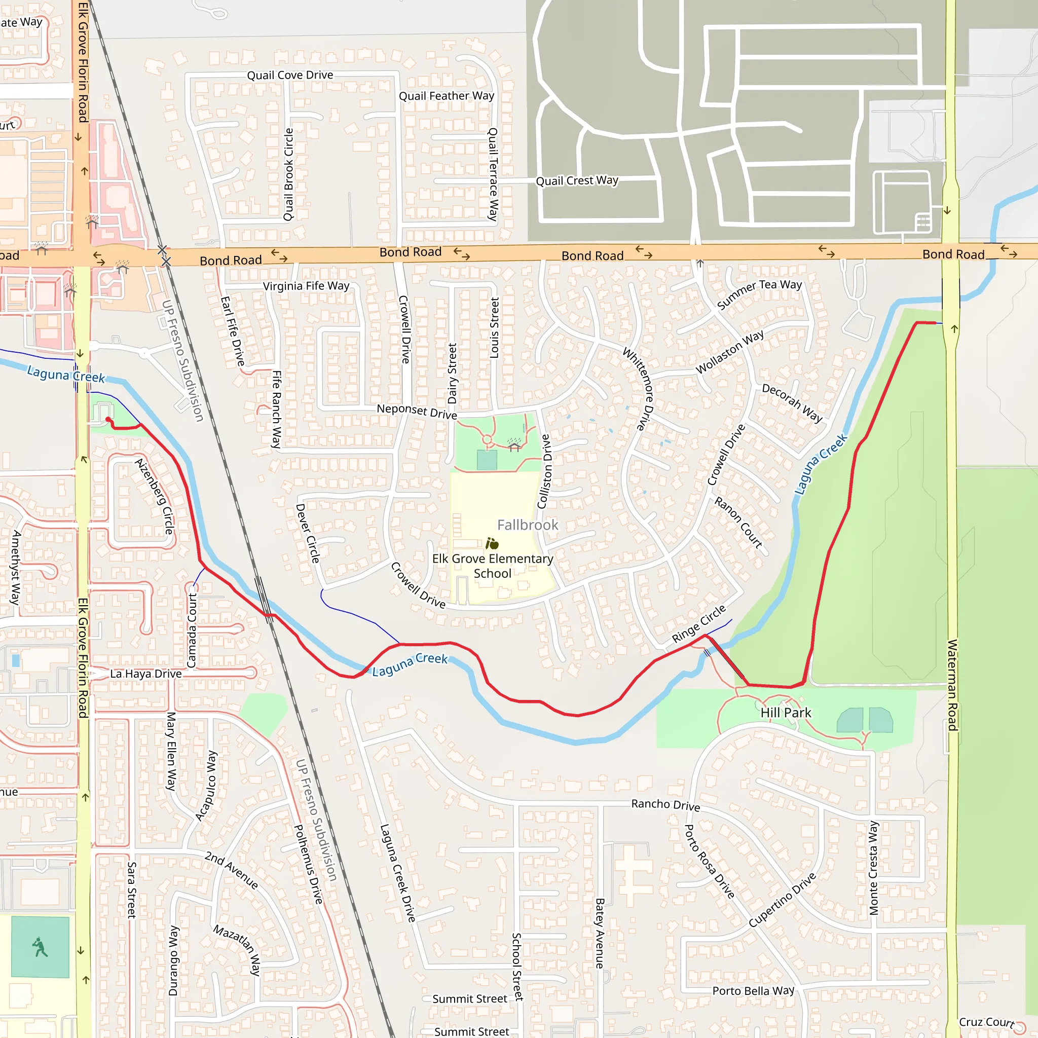 Walk along Laguna Creek mobile static map