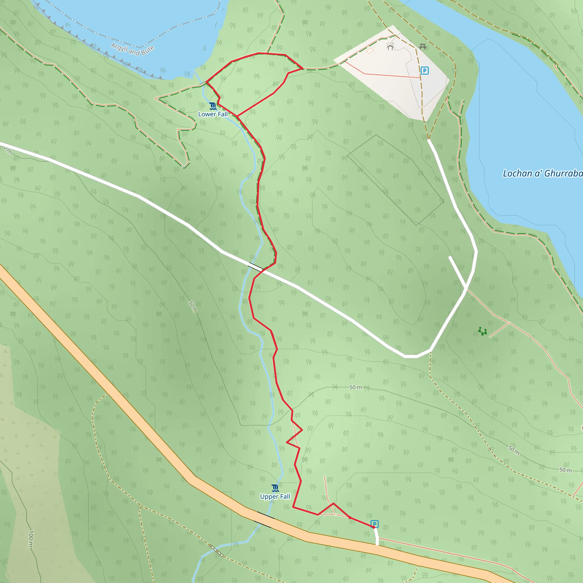 Aros Waterfall Trail mobile static map