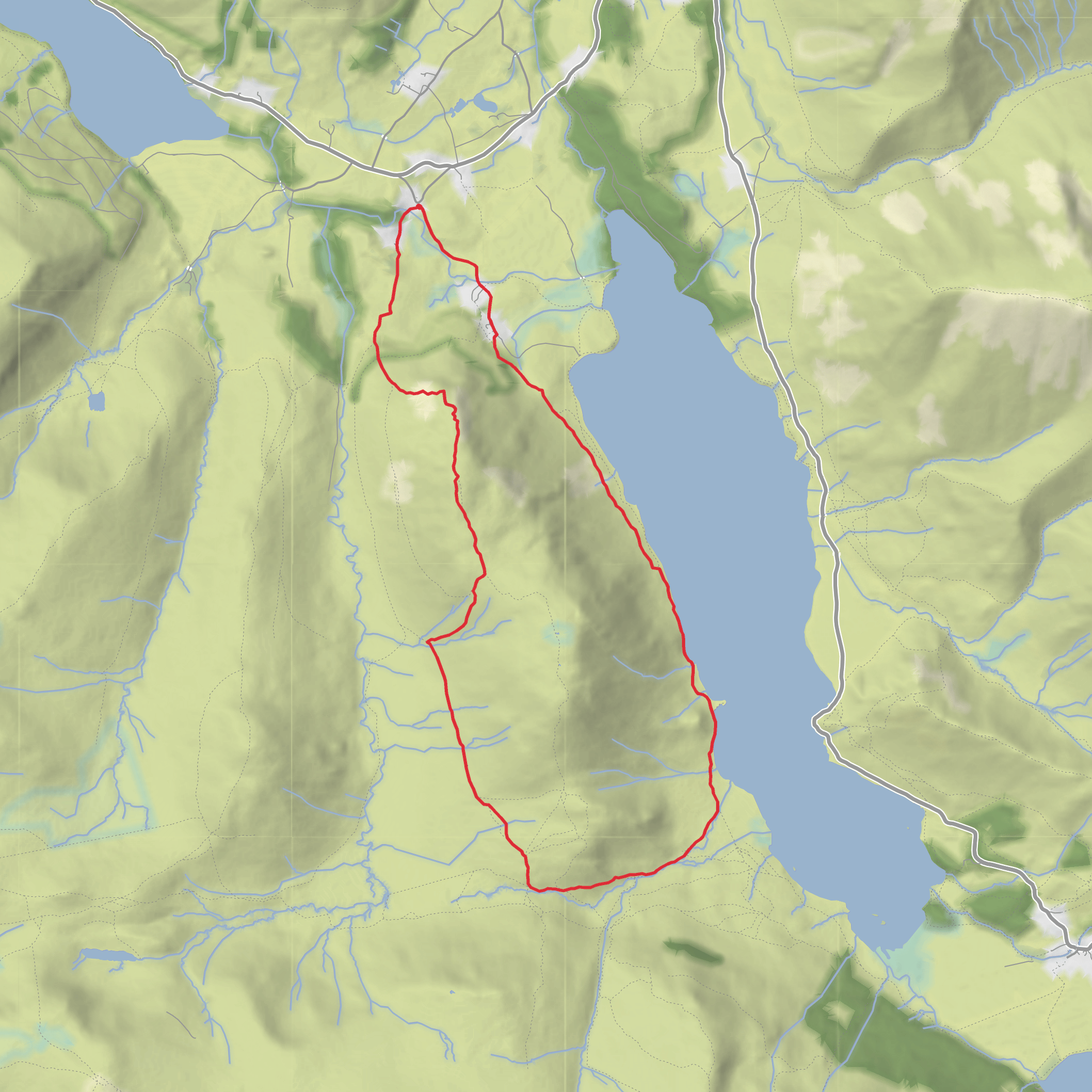 White Crag, Mellbreak, Crummock Water and Green Wood Loop mobile static map