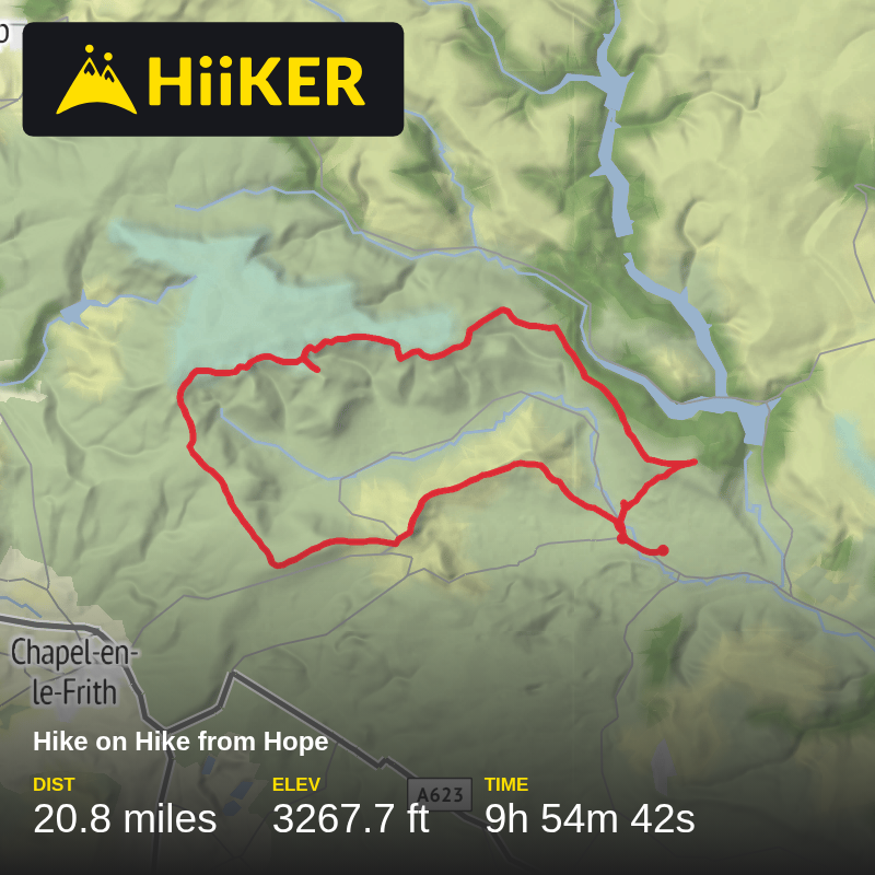 A map preview of the recording Hike on Hike from Hope.