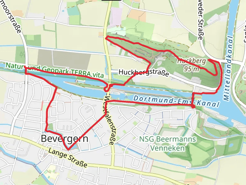 Dortmund-Ems-Kanal and Huckerg via Teutoschleife Bevergerner Paettken