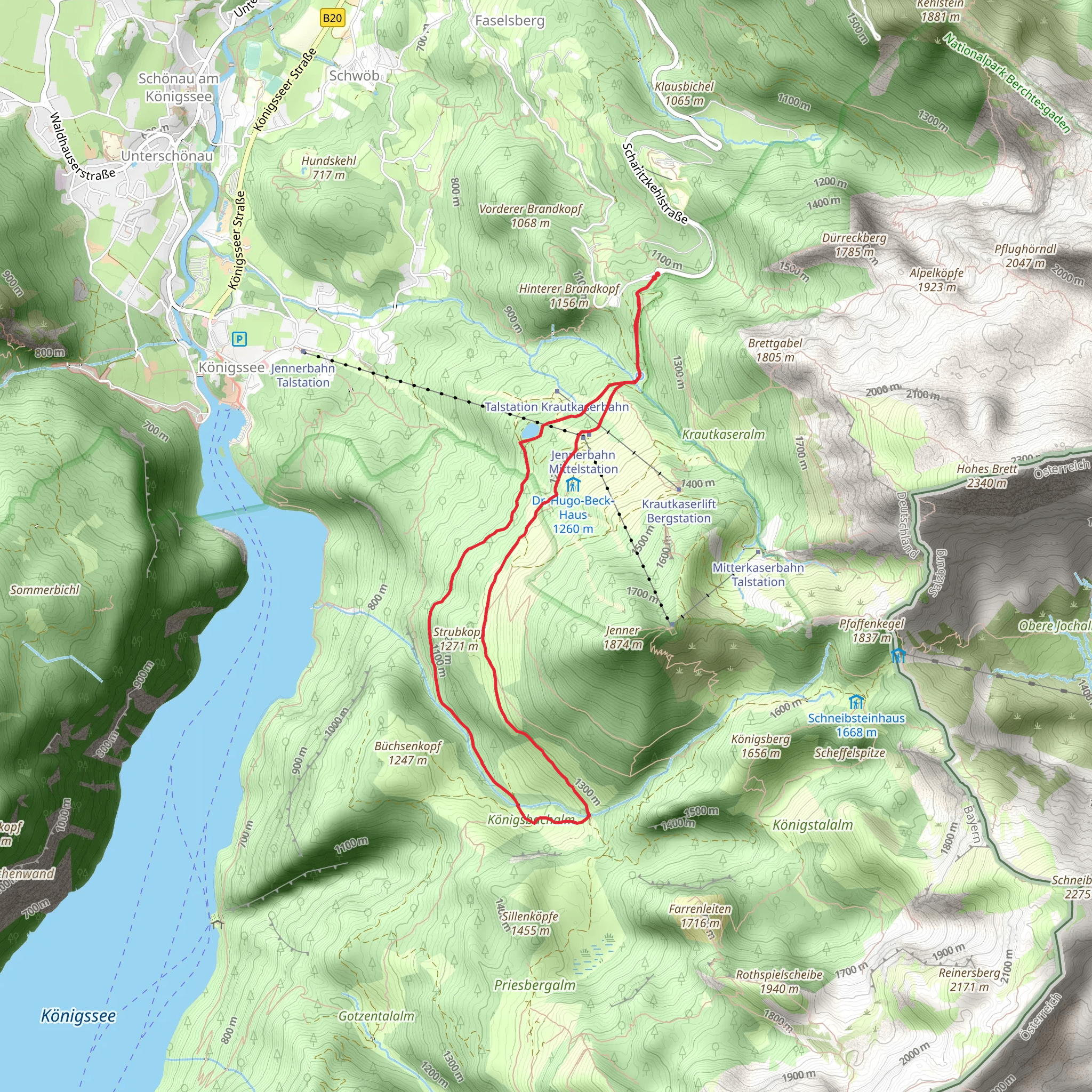 Beschneiungsbecken Loop via AV Weg and Arnoweg mobile static map