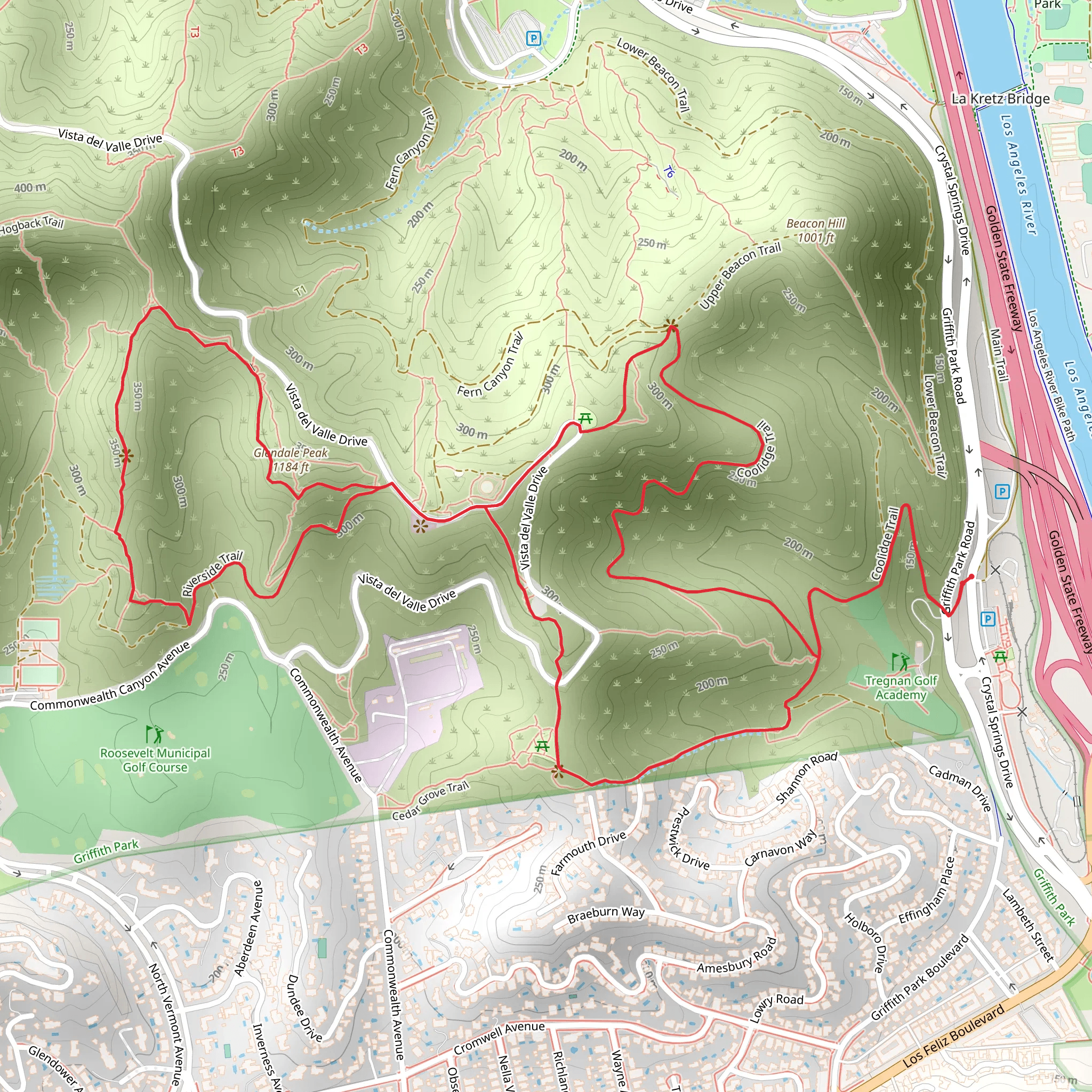 Coolidge, Hogback and Cedar Grove Loop Trail mobile static map
