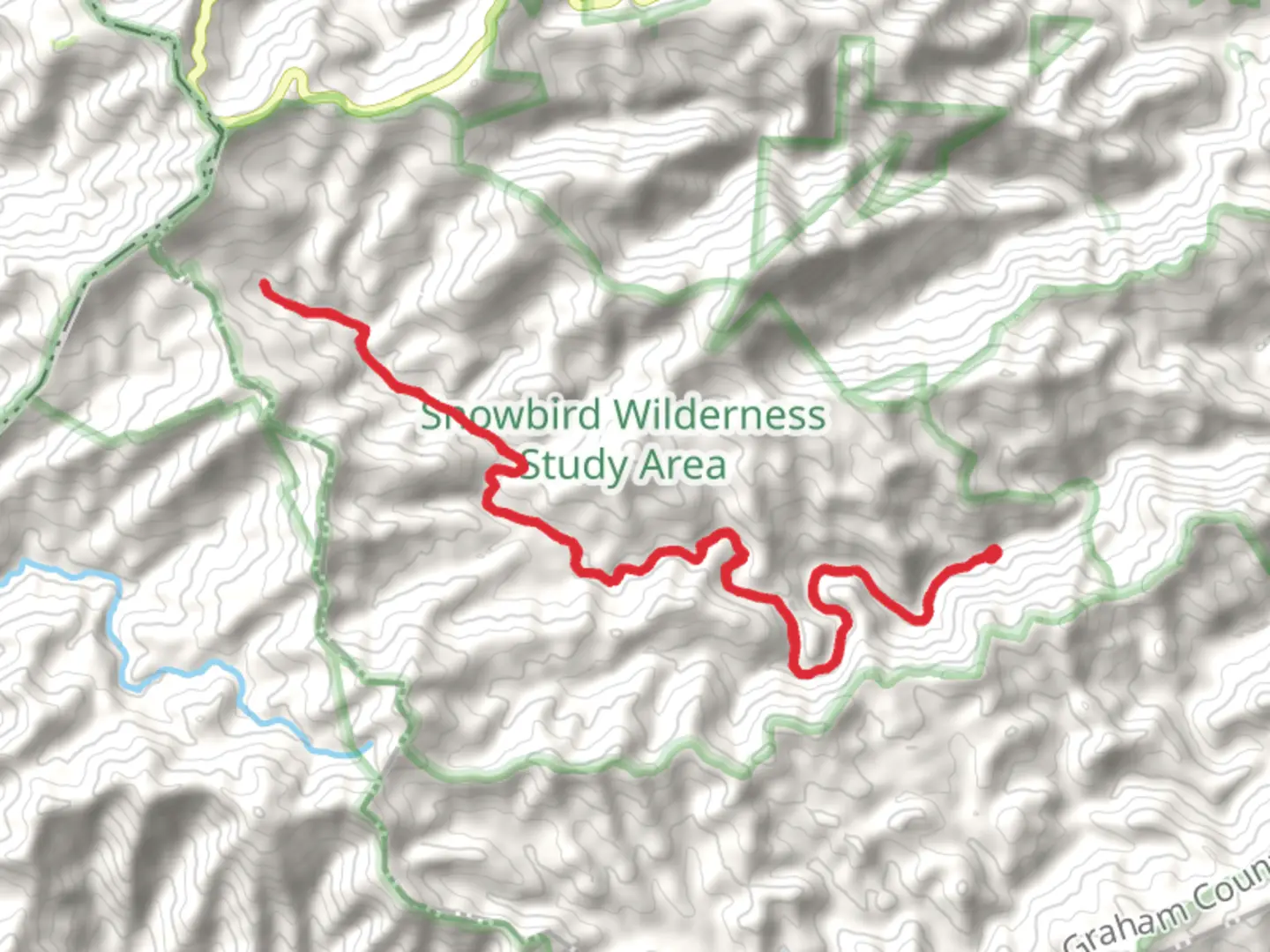 An image depicting the trail Big Snowbird Trail and its surrounding area.