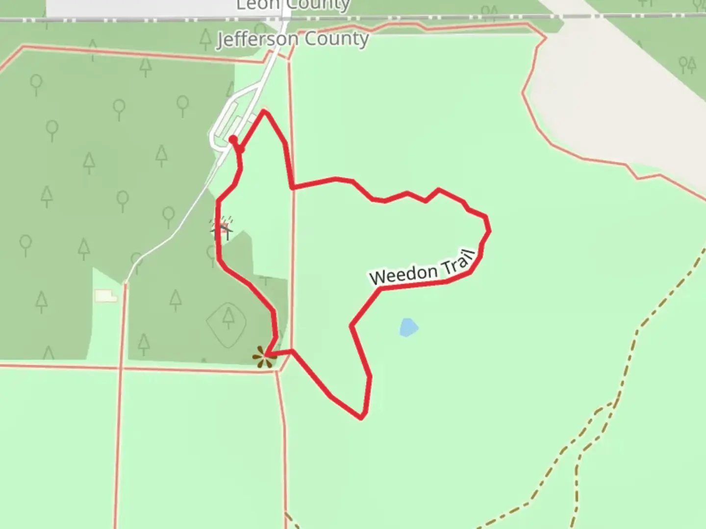An image depicting the trail Weedon Loop Trail and its surrounding area.