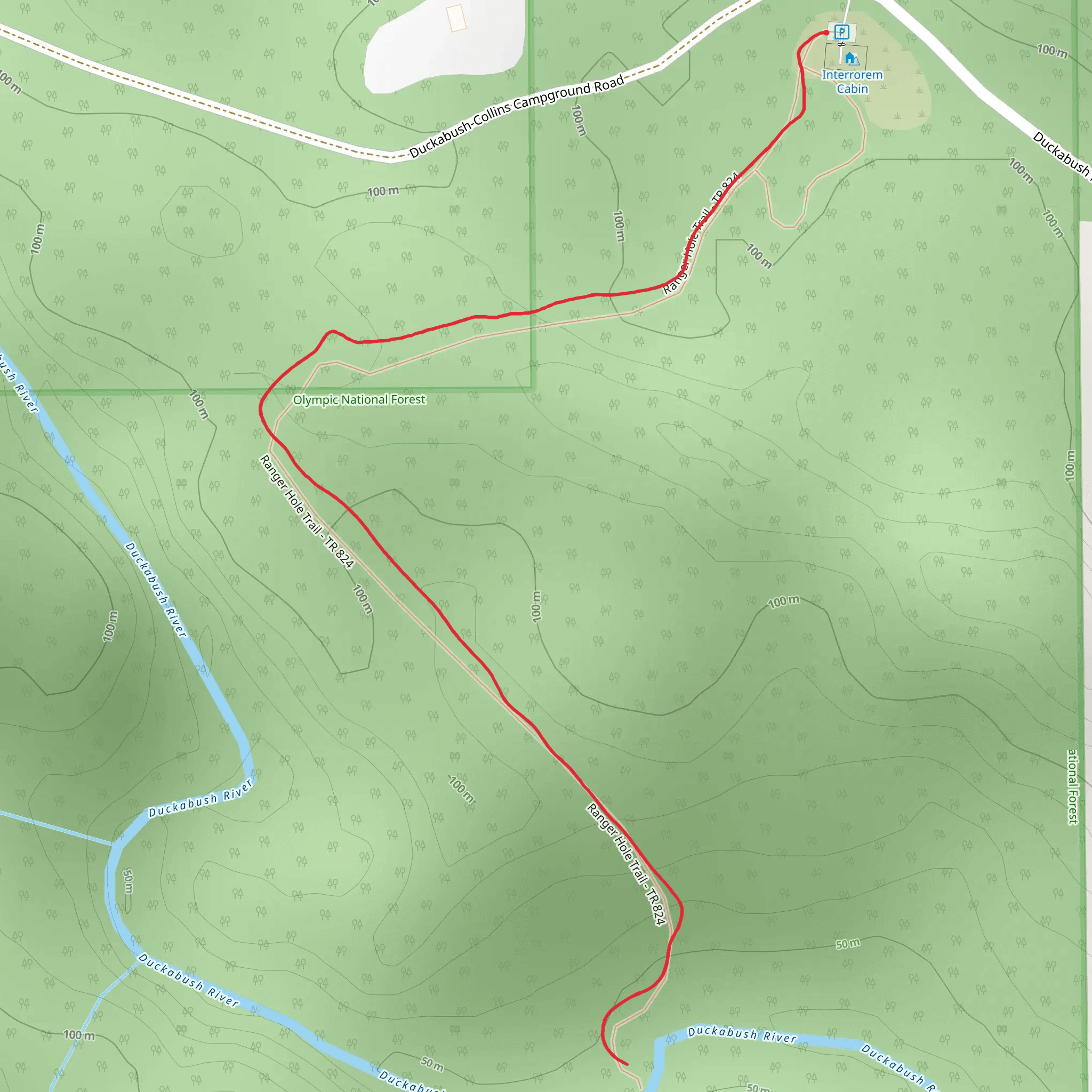 Ranger Hole Trail mobile static map
