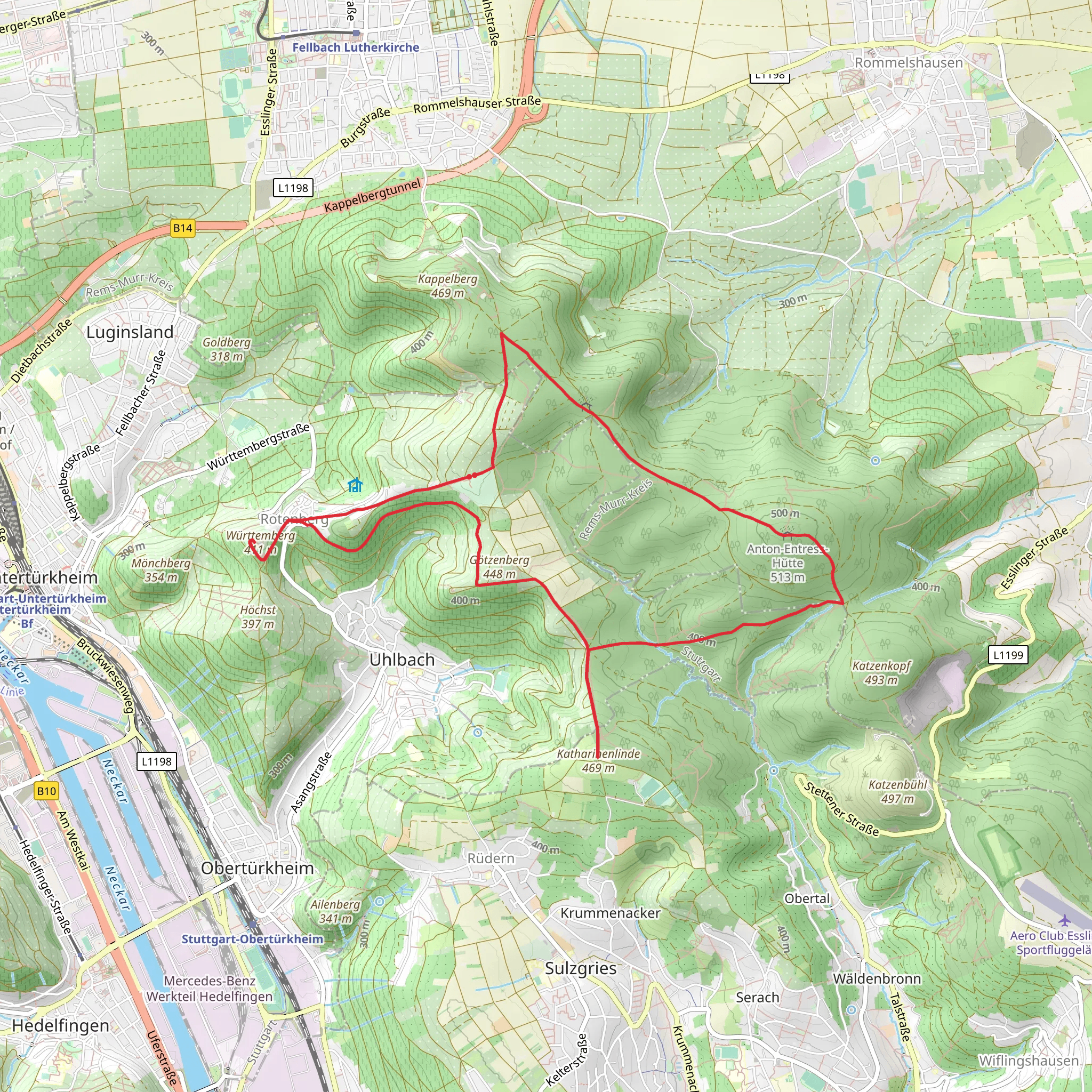 Kernen via Blasiusweg mobile static map