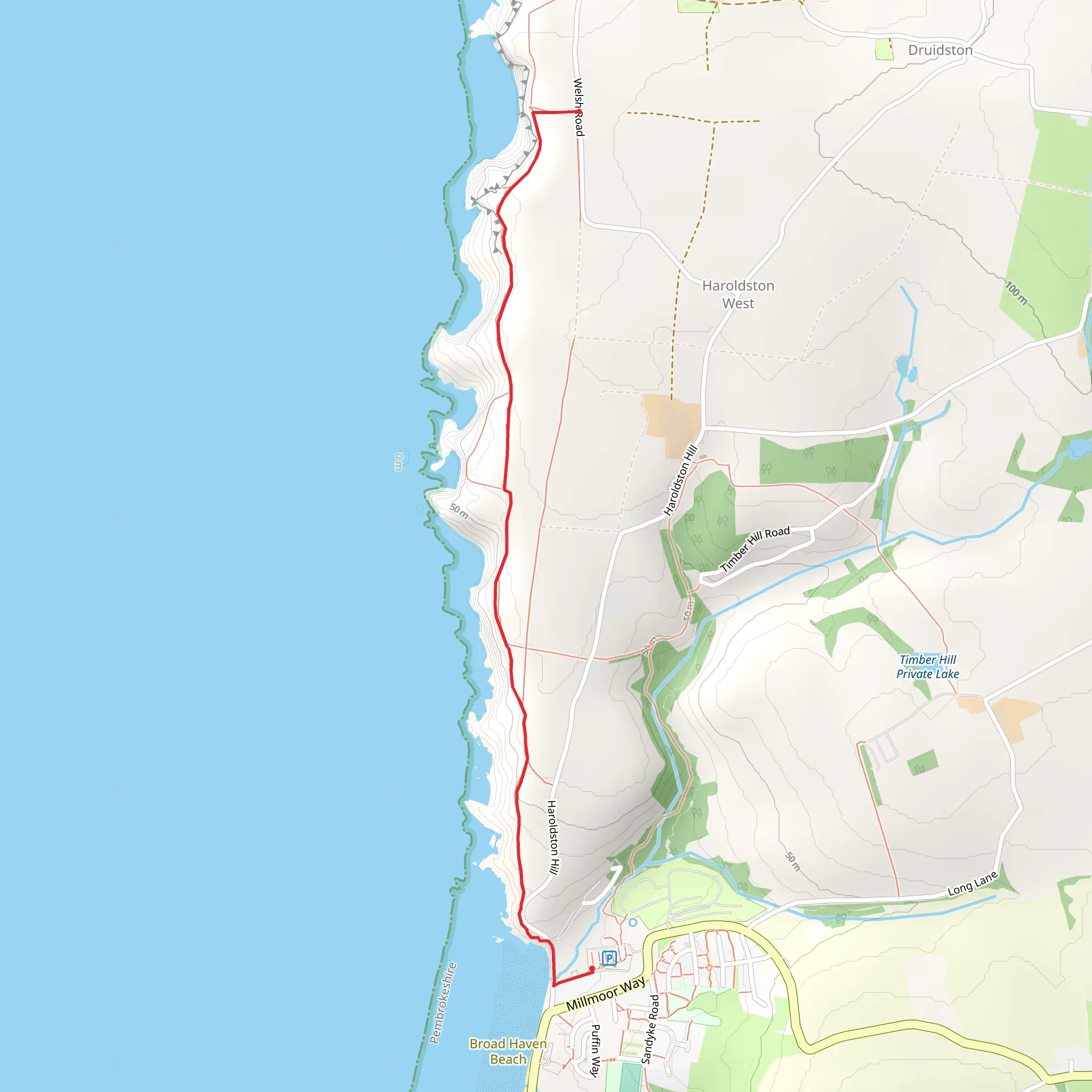 Haroldston Chins to Broad Haven mobile static map