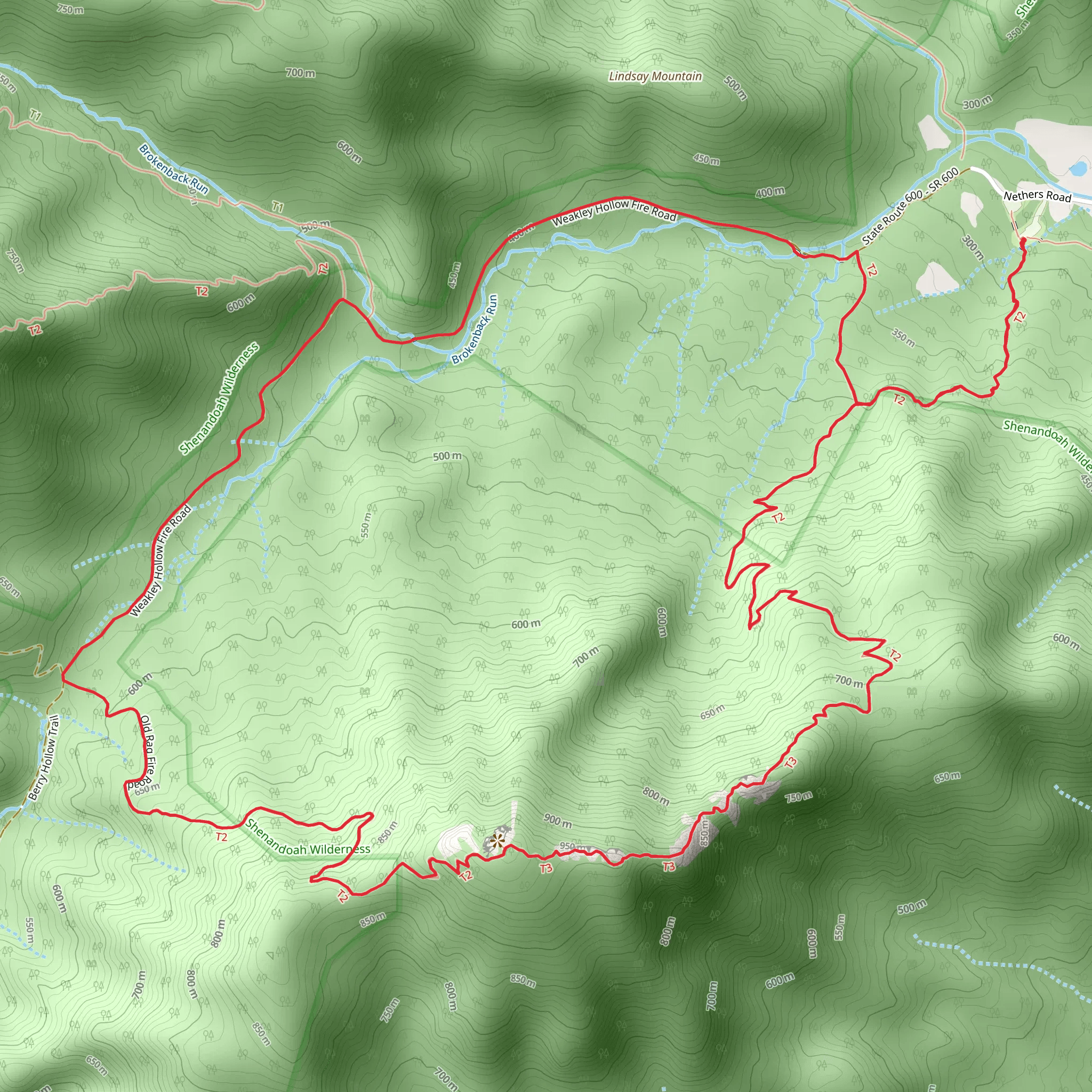 Old Rag Mountain Loop Trail mobile static map