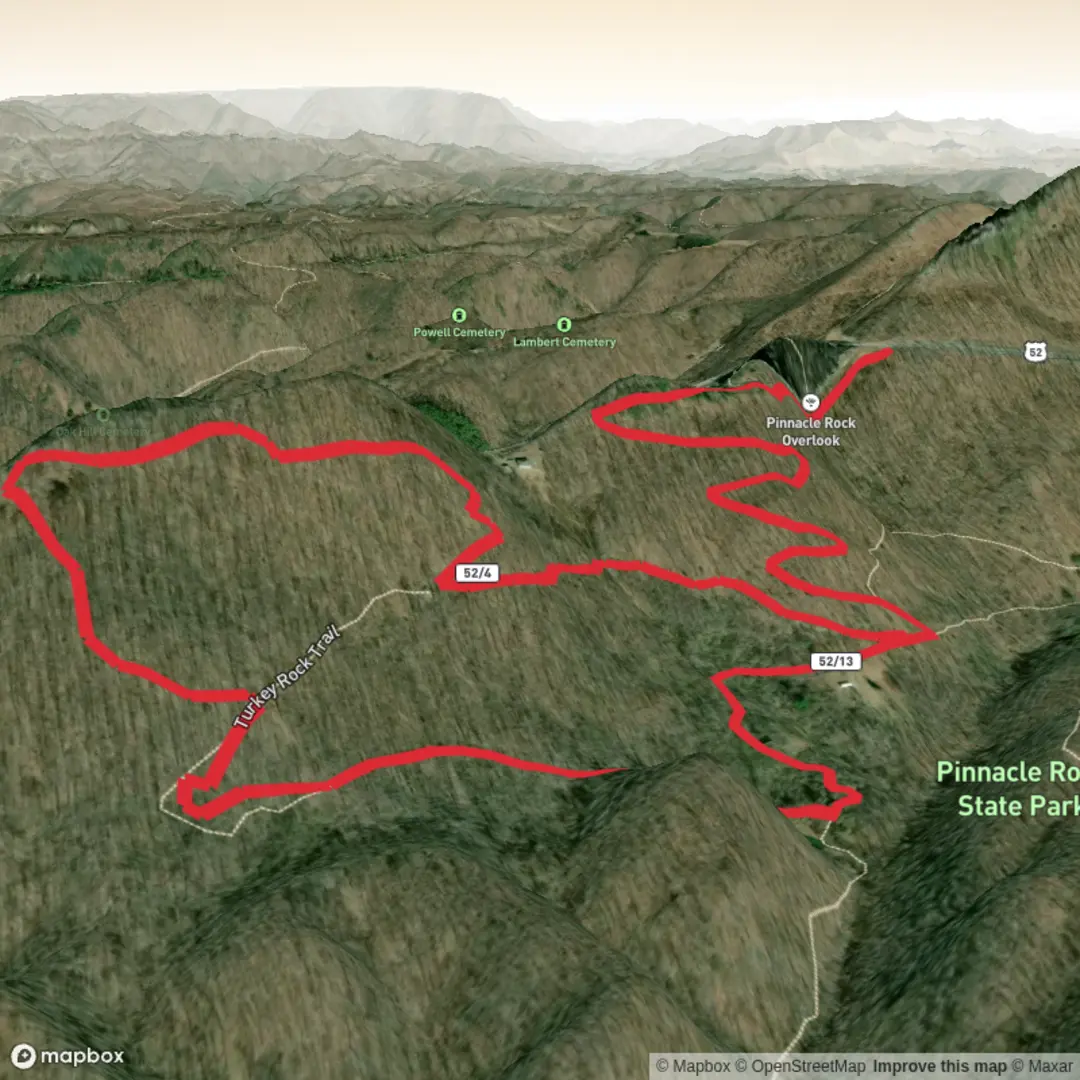 An image depicting the trail Turkey Rock Trail and its surrounding area.