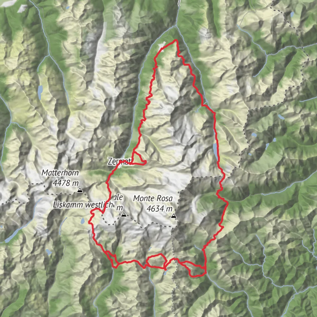 Tour Monte Rosa mobile static map