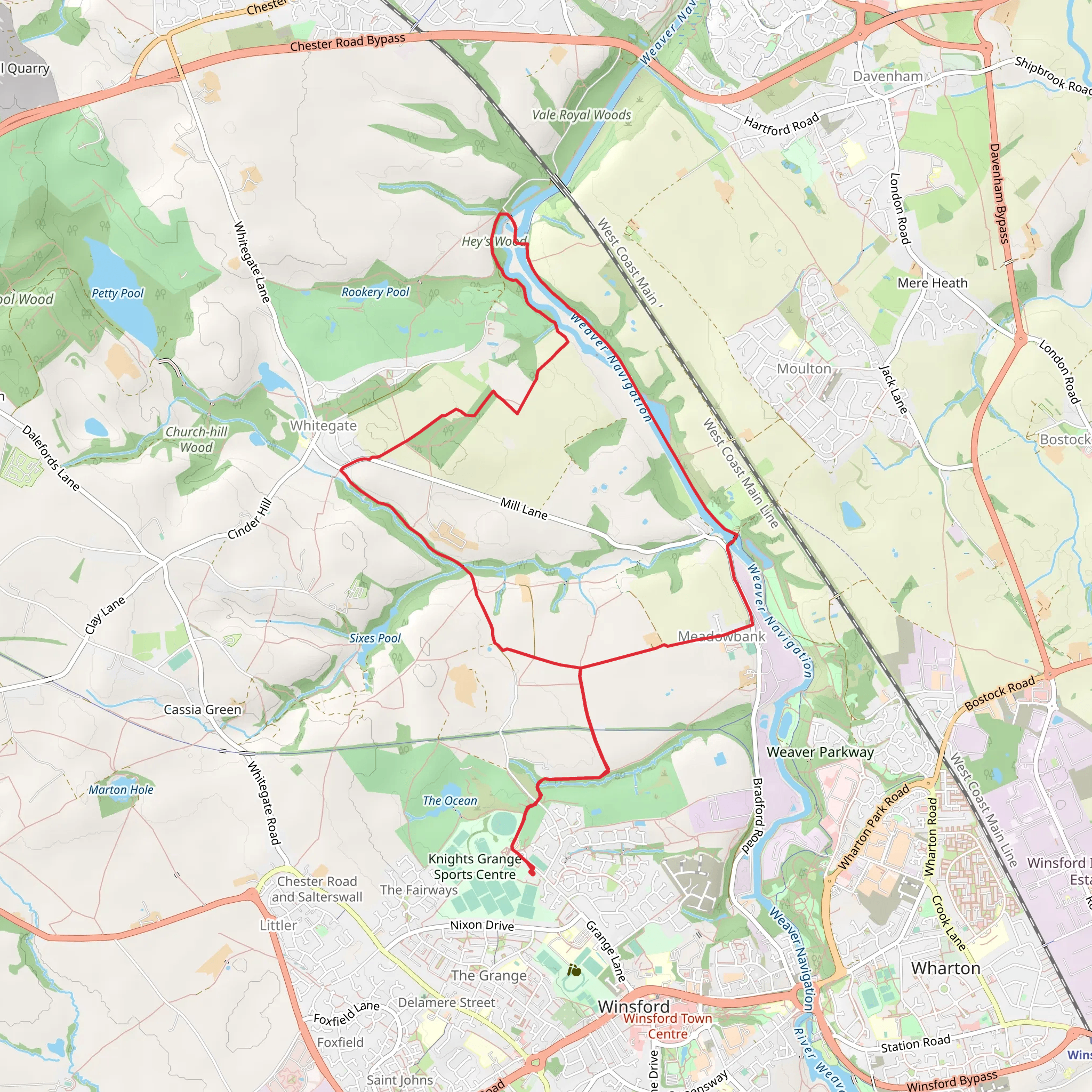 Pettypool Brook, Valeroyal Park and Valeroyal Cut Loop mobile static map