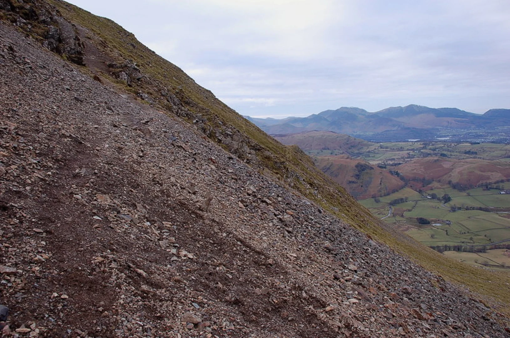An image depicting the trail Clough Head, Calfhow Pike Loop from St John's in the Vale and its surrounding area.