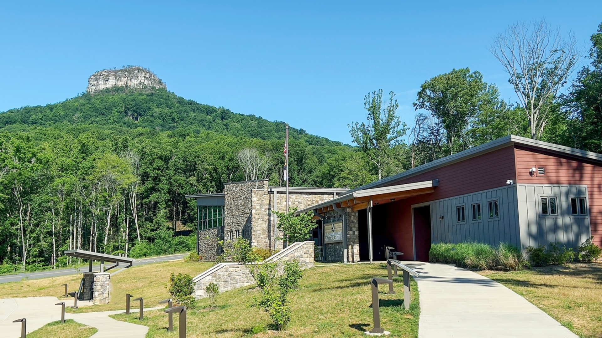 An image depicting the trail Grindstone Trail and Pilot Mountain Loop and its surrounding area.