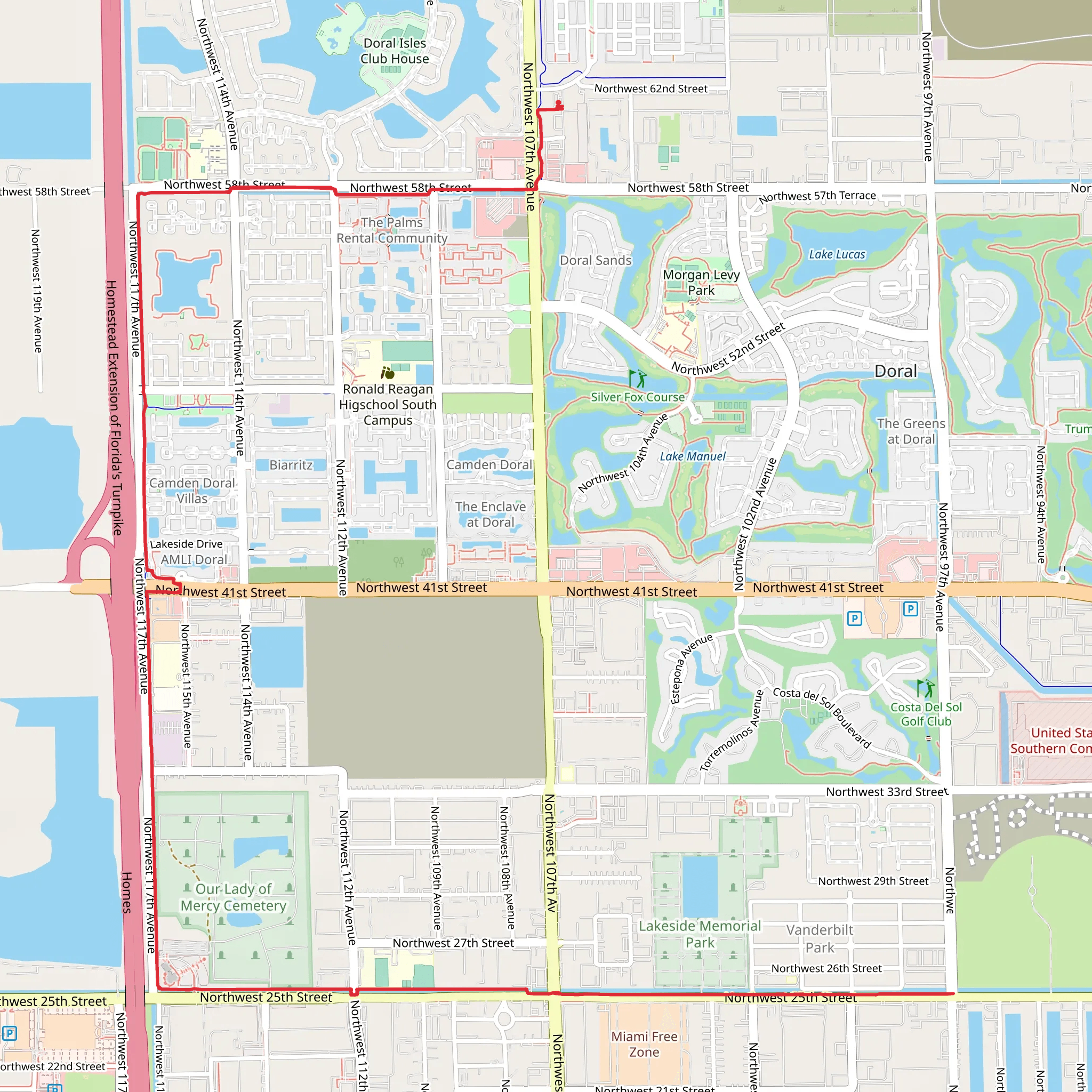 Dressel's Dairy trail and Turnpike Trail mobile static map