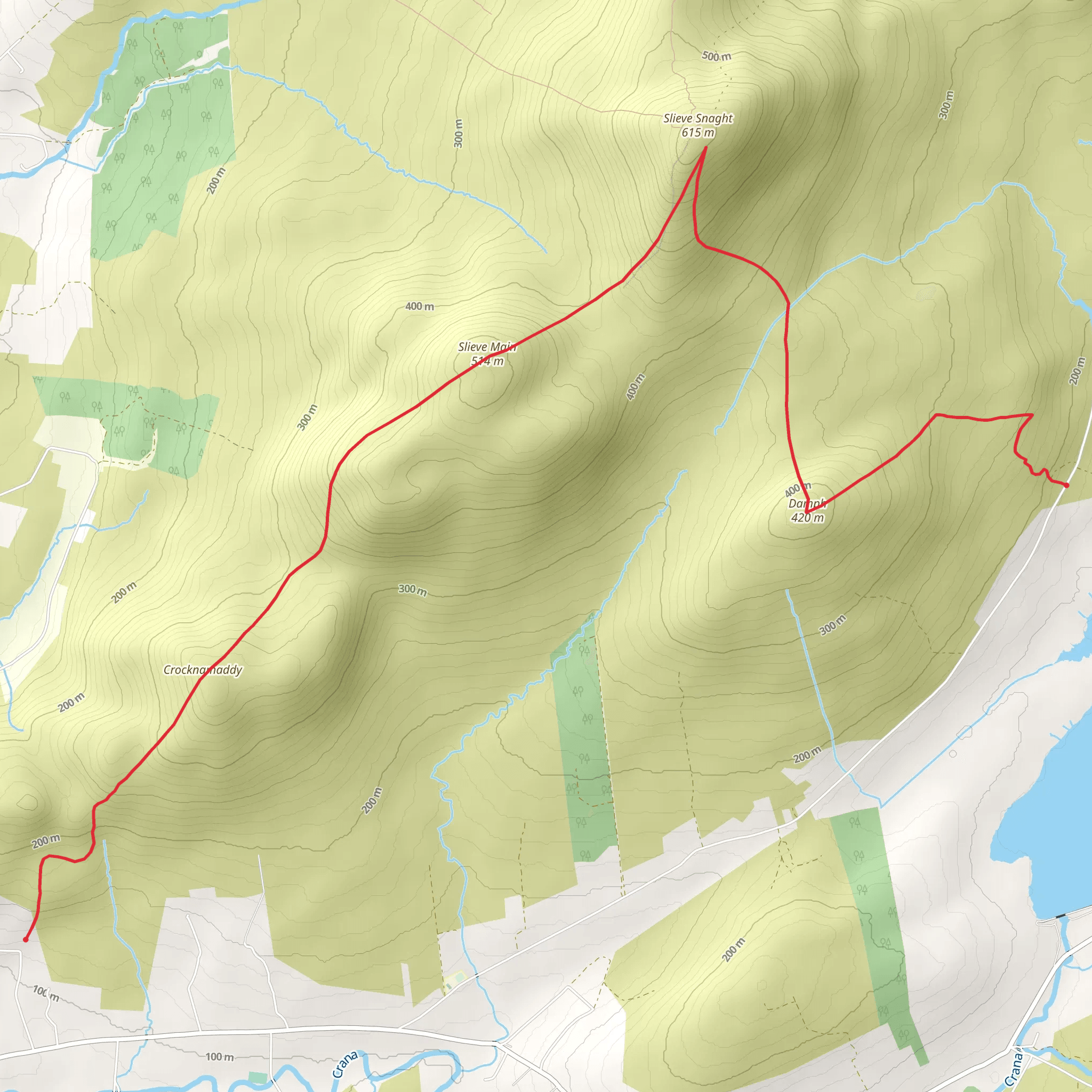 Slieve Snaght and Slieve Main from Lake Turk mobile static map
