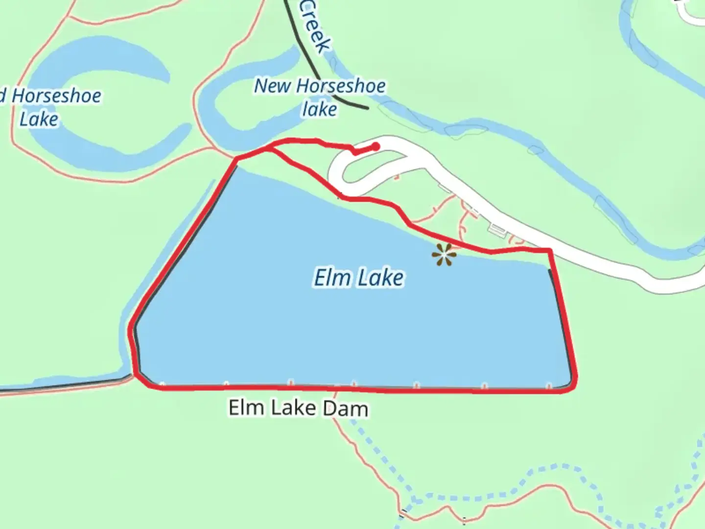 An image depicting the trail Elm Lake Loop and its surrounding area.