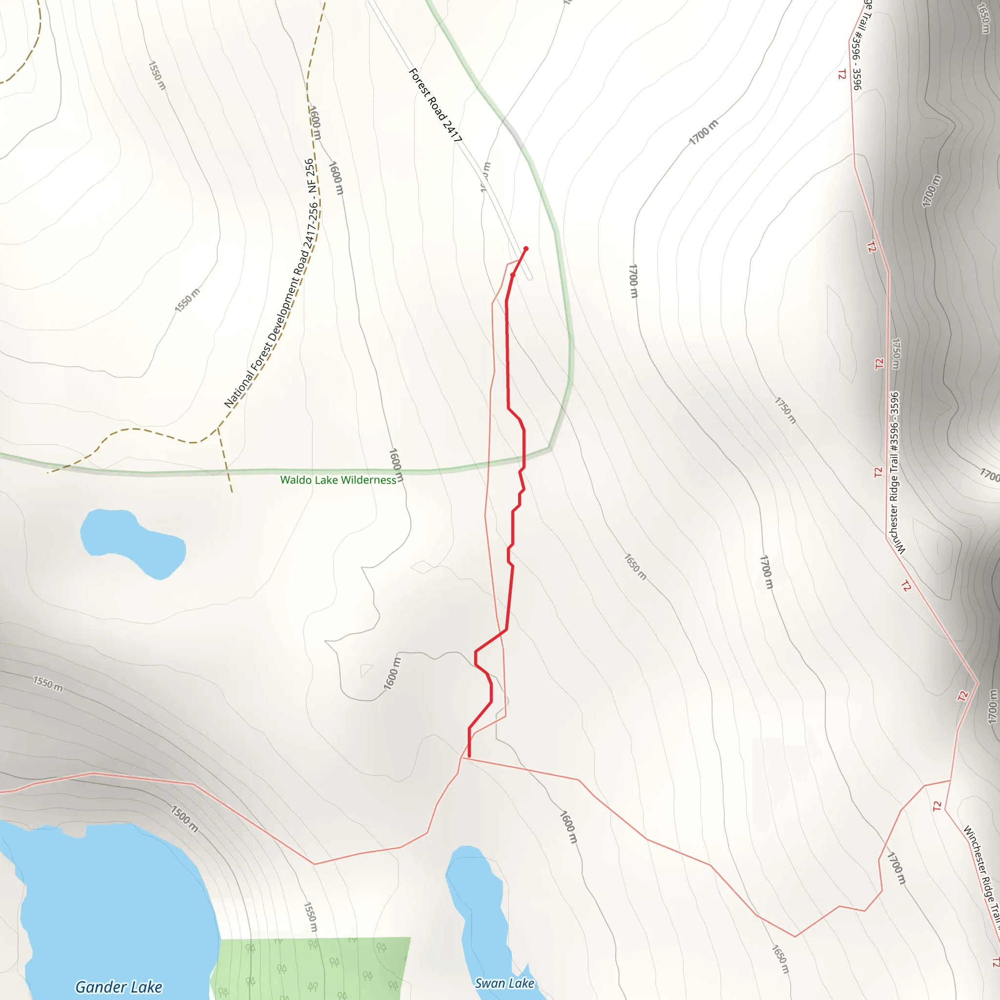 Swan Lake Trail mobile static map