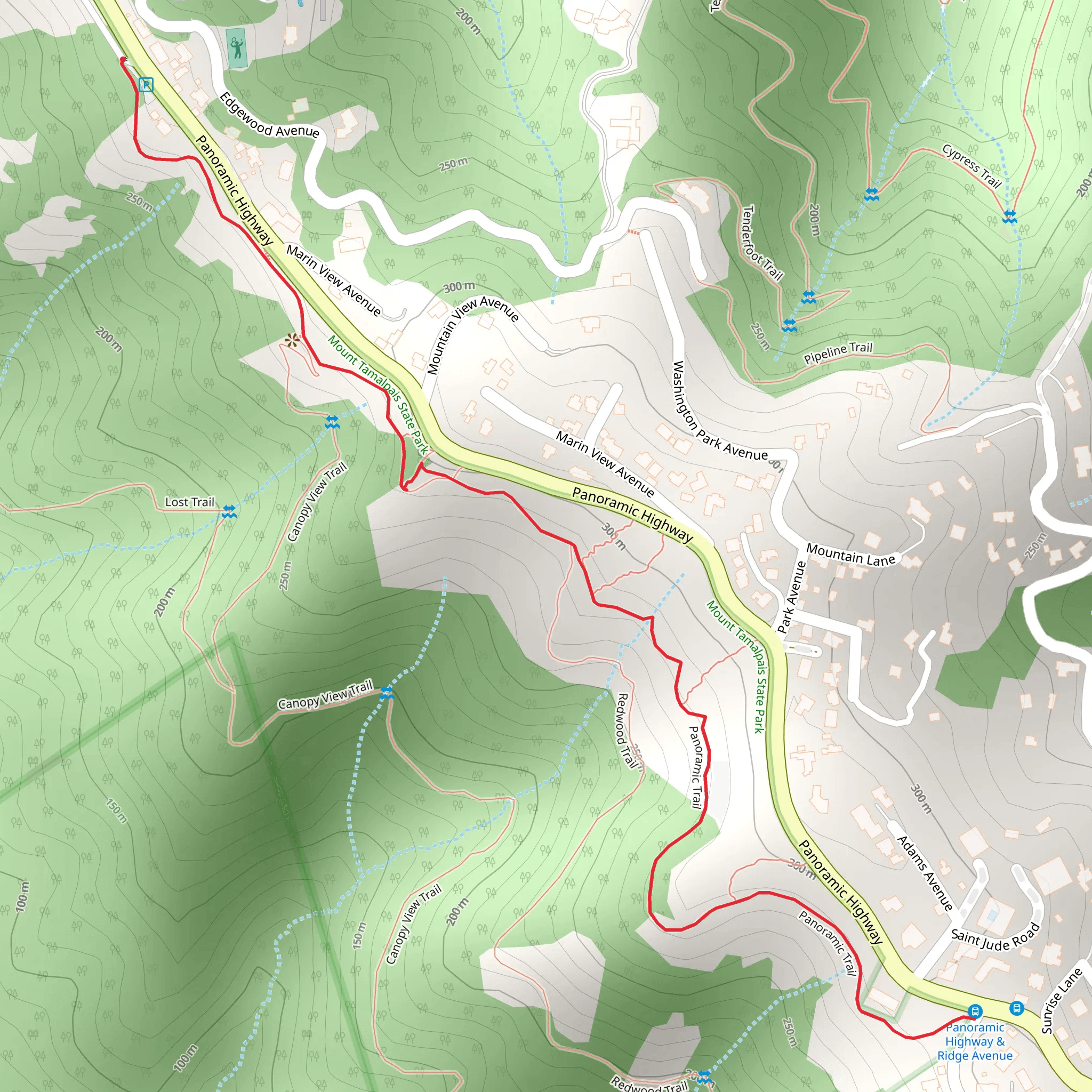 Ocrean View and Panoramic Trail mobile static map