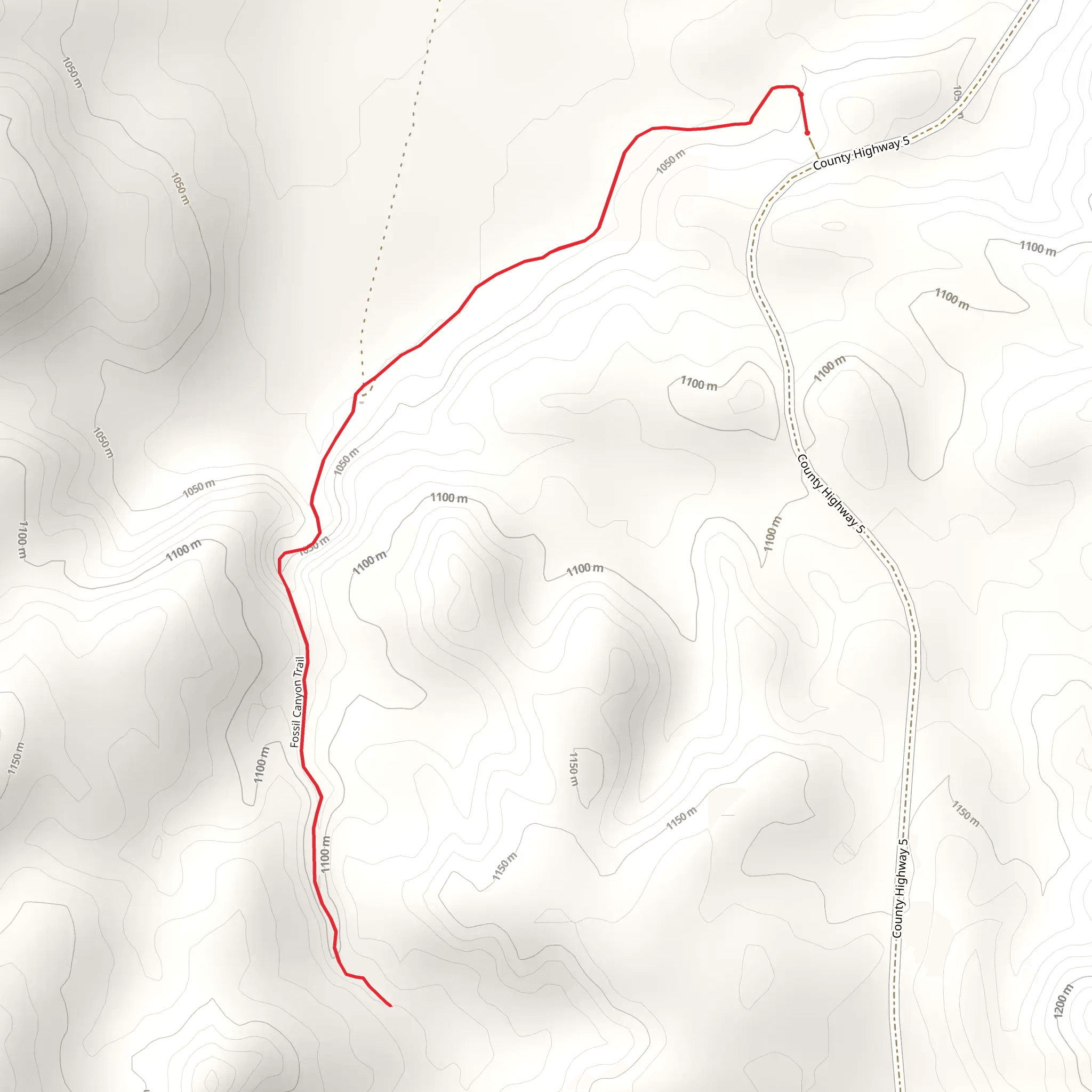Fossil Canyon Trail mobile static map